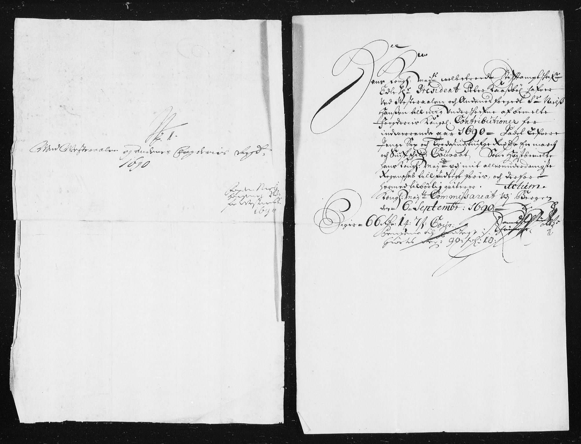 Rentekammeret inntil 1814, Reviderte regnskaper, Stiftamtstueregnskaper, Trondheim stiftamt og Nordland amt, AV/RA-EA-6044/R/Rh/L0015: Nordland amt, 1690