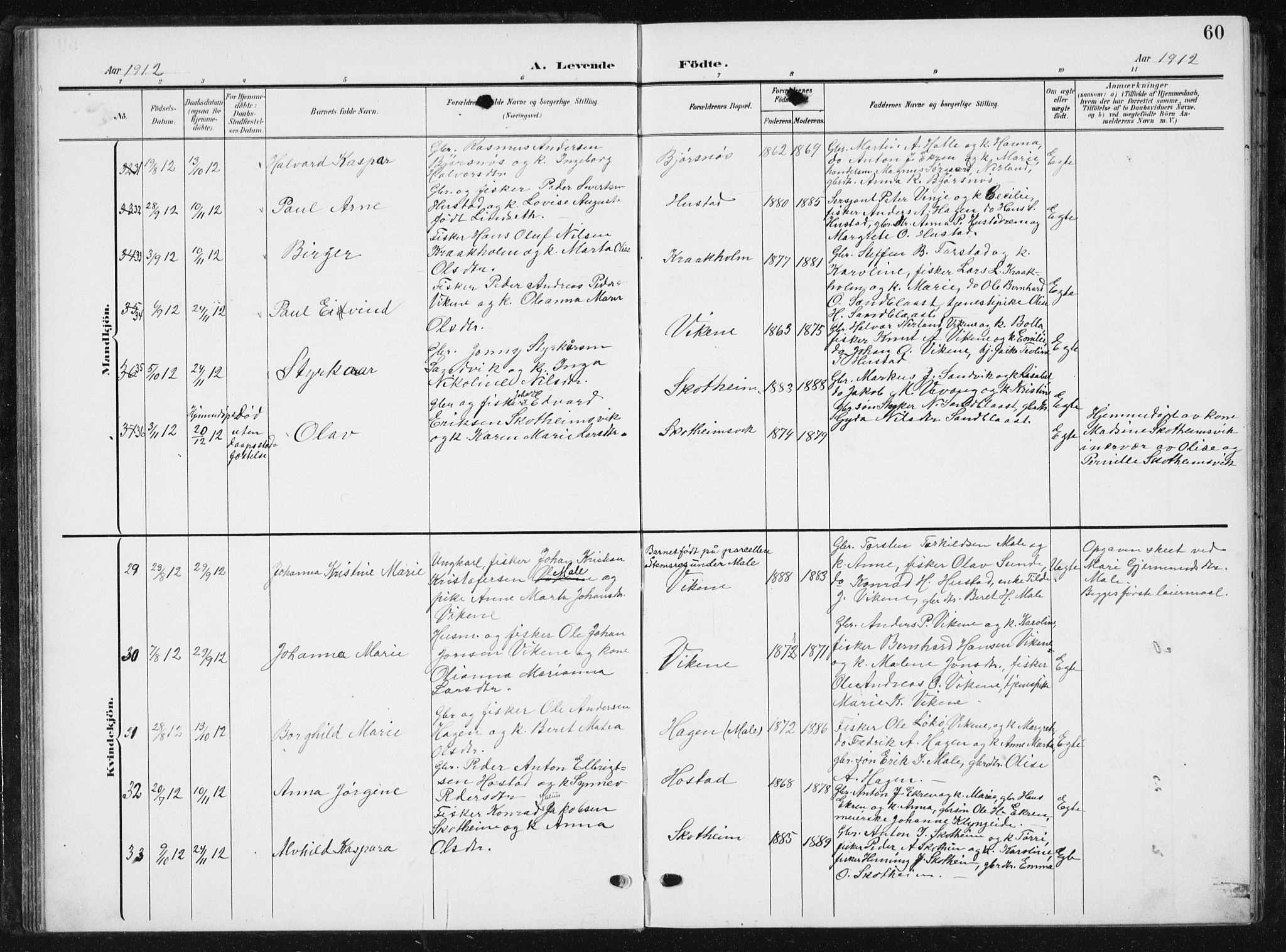 Ministerialprotokoller, klokkerbøker og fødselsregistre - Møre og Romsdal, SAT/A-1454/567/L0784: Klokkerbok nr. 567C04, 1903-1938, s. 60