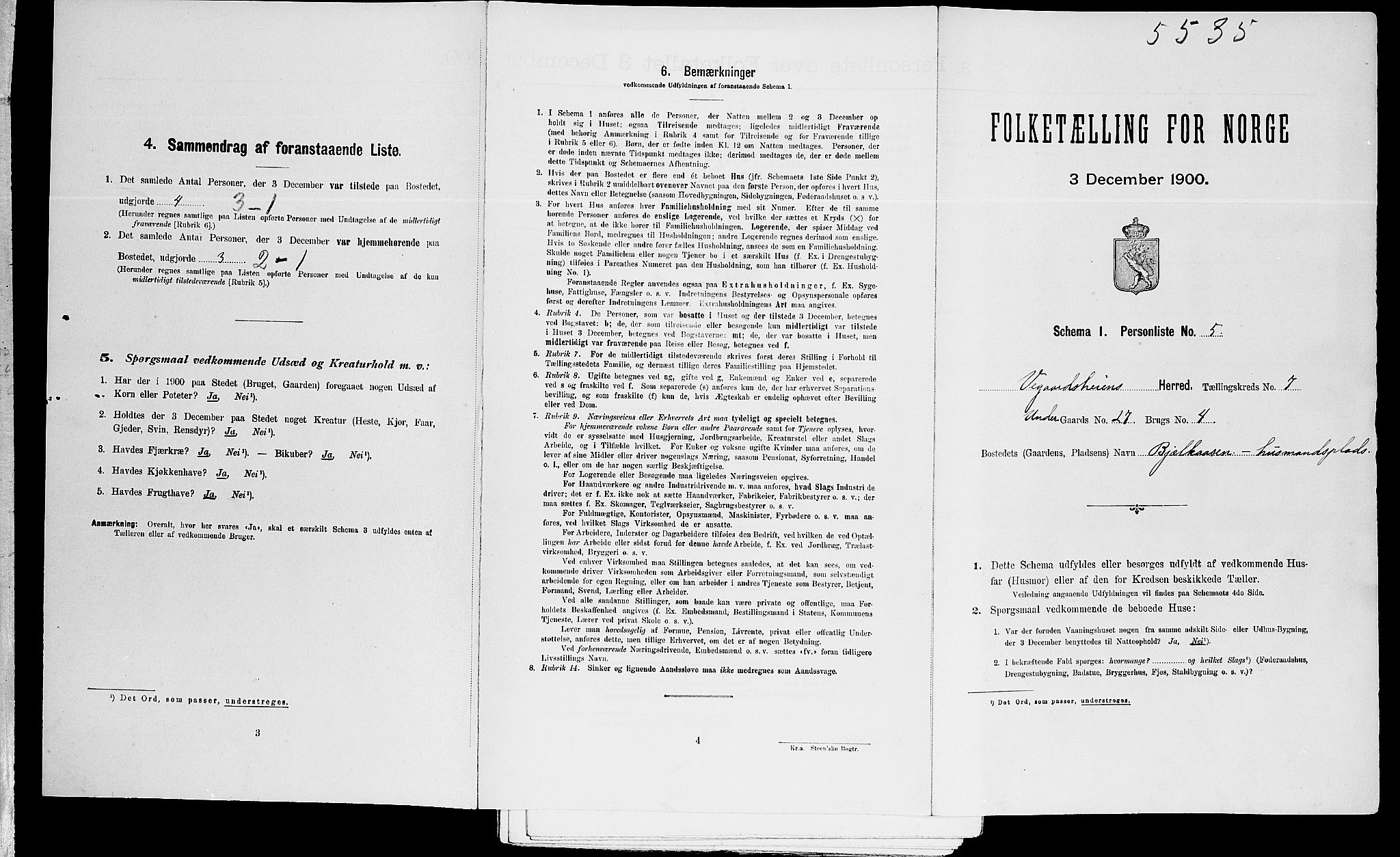 SAK, Folketelling 1900 for 0912 Vegårshei herred, 1900, s. 388