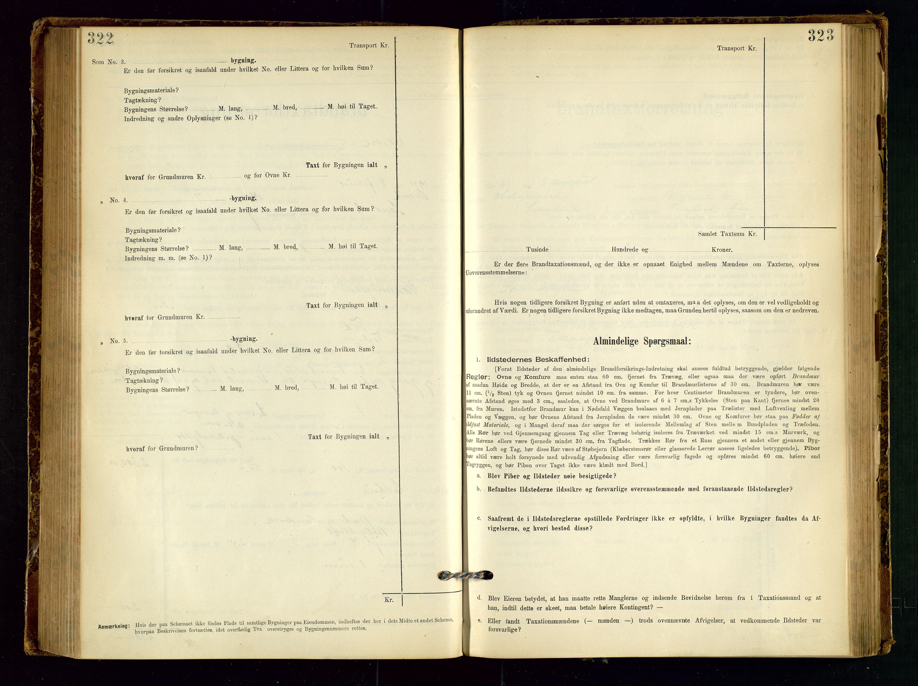 Vikedal lensmannskontor, AV/SAST-A-100179/Gob/L0004: Branntakstprotokoll, 1894-1952, s. 322-323