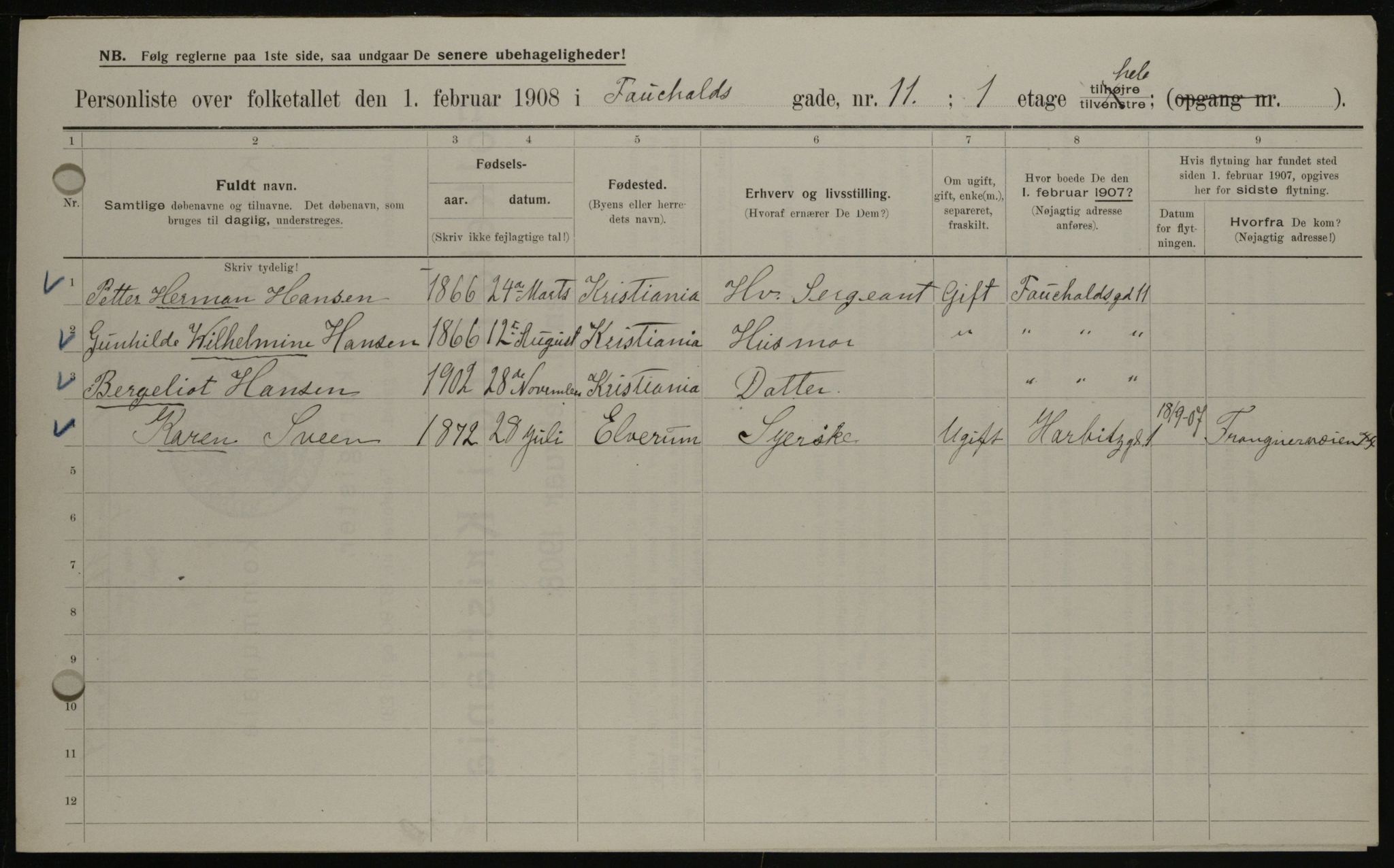 OBA, Kommunal folketelling 1.2.1908 for Kristiania kjøpstad, 1908, s. 21778
