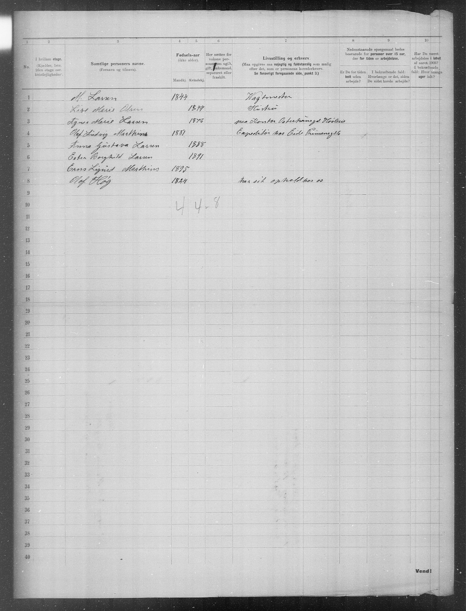 OBA, Kommunal folketelling 31.12.1903 for Kristiania kjøpstad, 1903, s. 13262