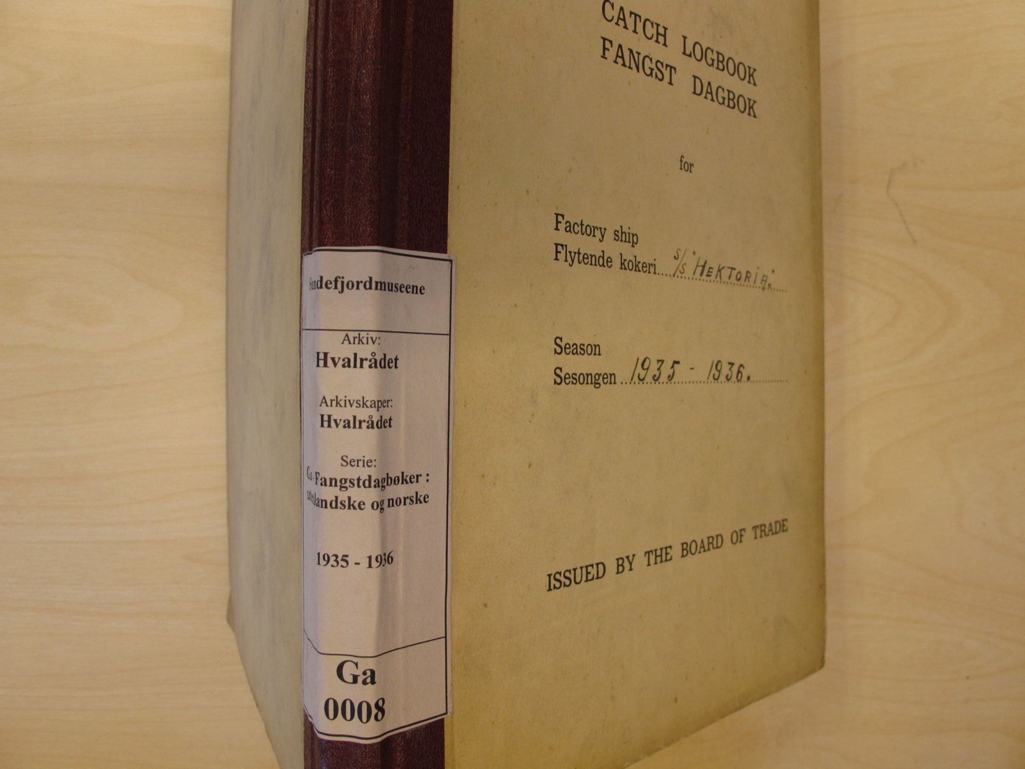 Hvalrådet, kopisamling, VEMU/ARS-A-1006/G/Ga/L0008: Hektoria, fl.k., 1935-1936