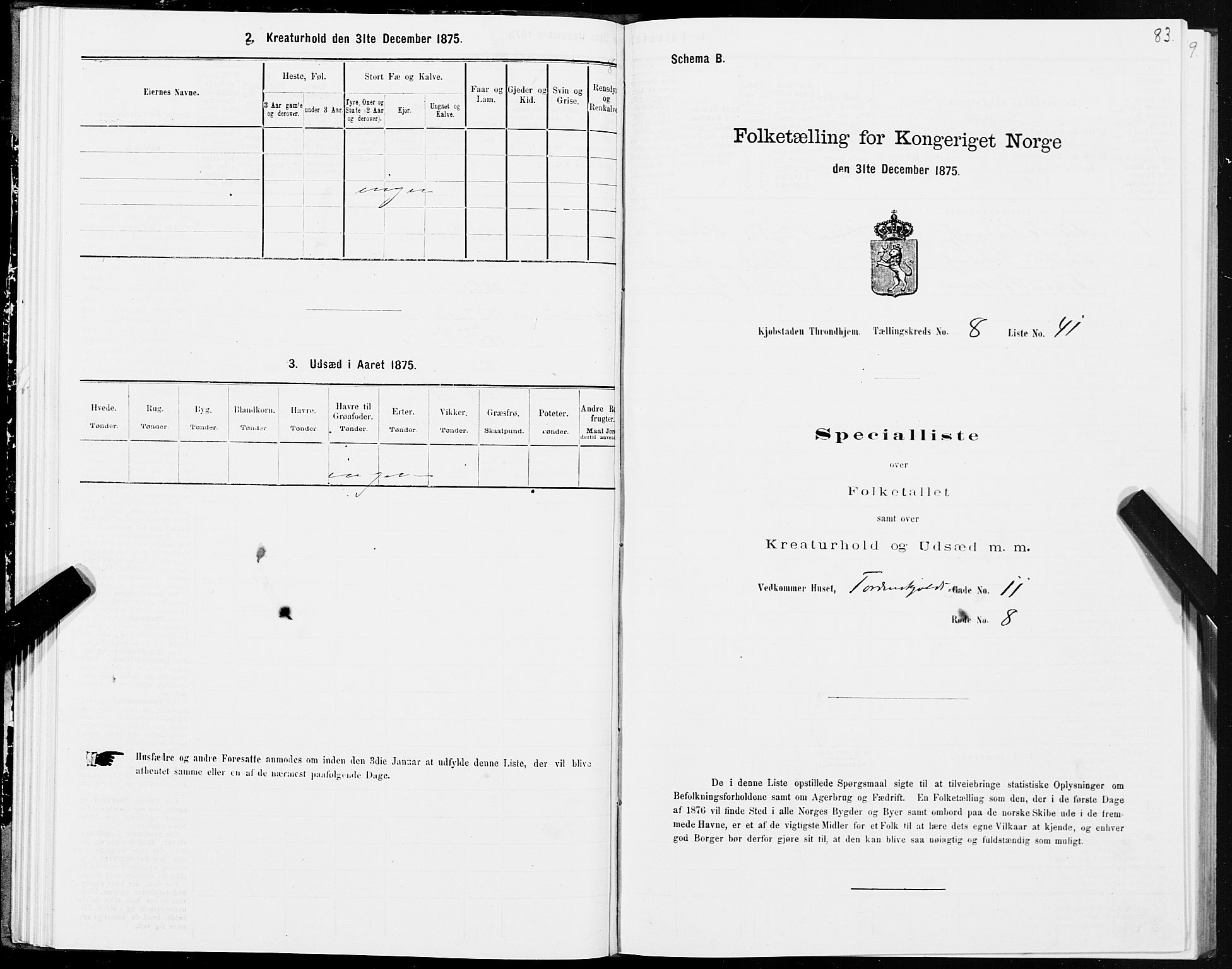 SAT, Folketelling 1875 for 1601 Trondheim kjøpstad, 1875, s. 5083