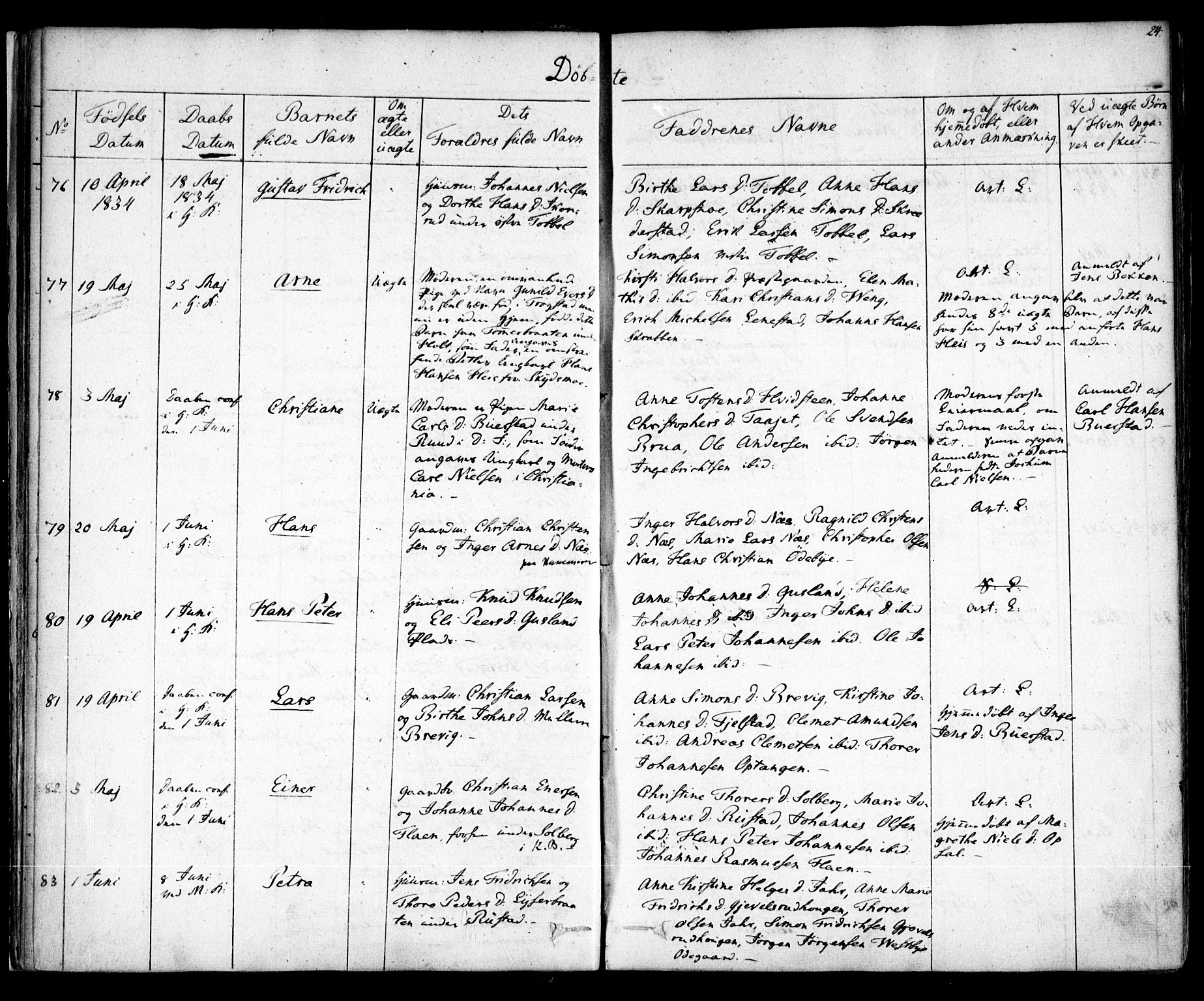 Enebakk prestekontor Kirkebøker, AV/SAO-A-10171c/F/Fa/L0009: Ministerialbok nr. I 9, 1832-1861, s. 24
