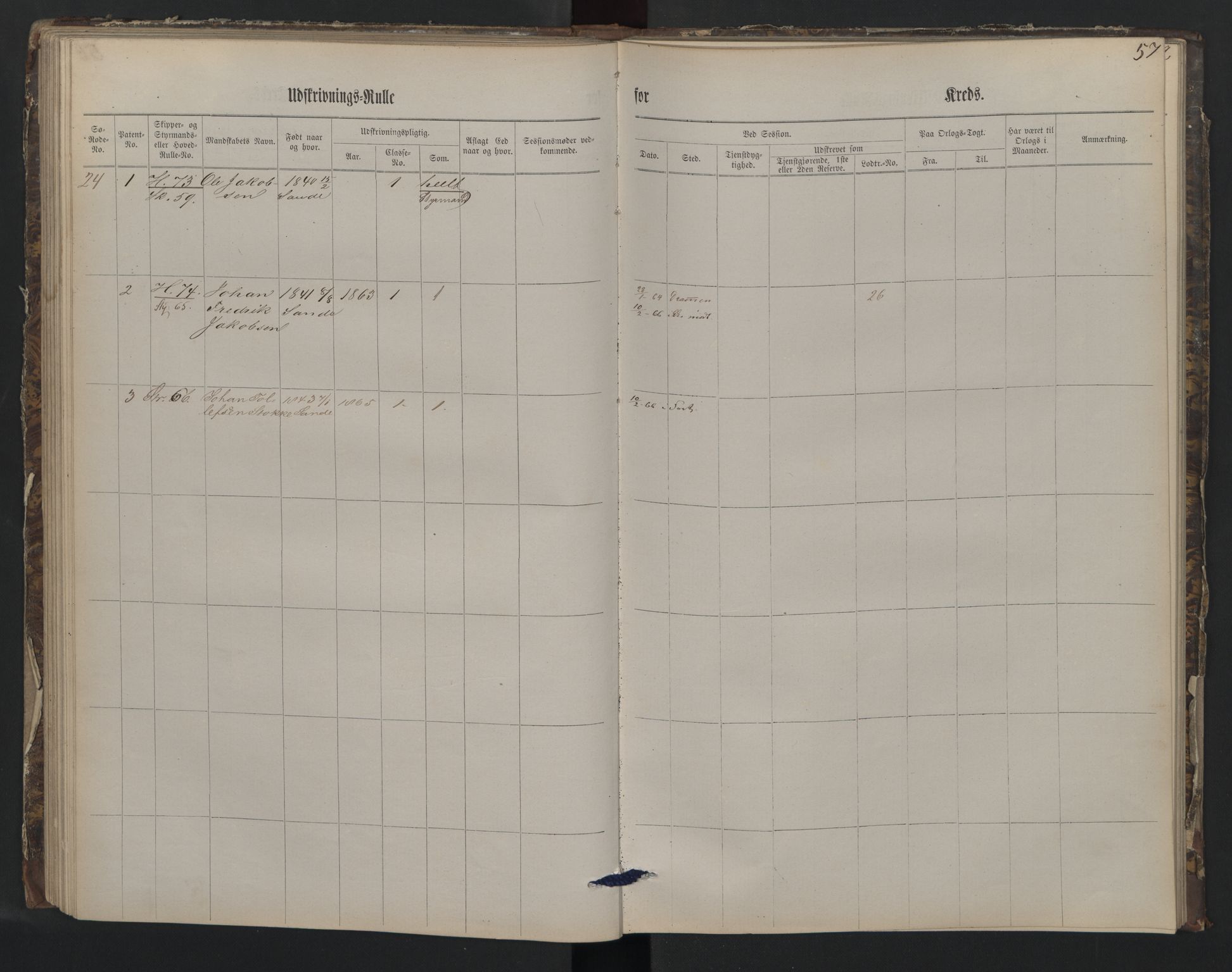 Holmestrand innrulleringskontor, AV/SAKO-A-1151/G/Gb/L0001: Utskrivningsrulle, 1860, s. 57