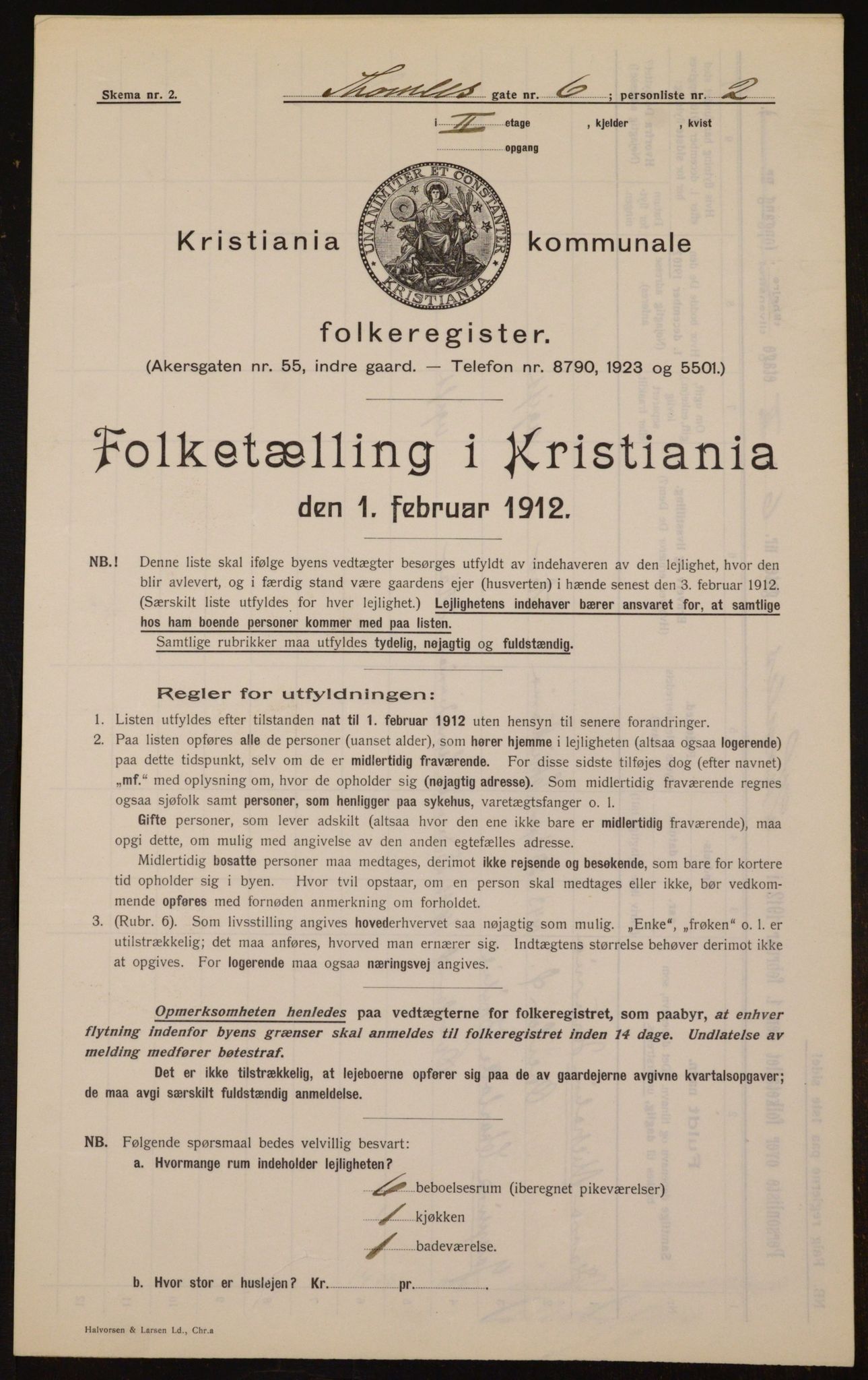 OBA, Kommunal folketelling 1.2.1912 for Kristiania, 1912, s. 109236