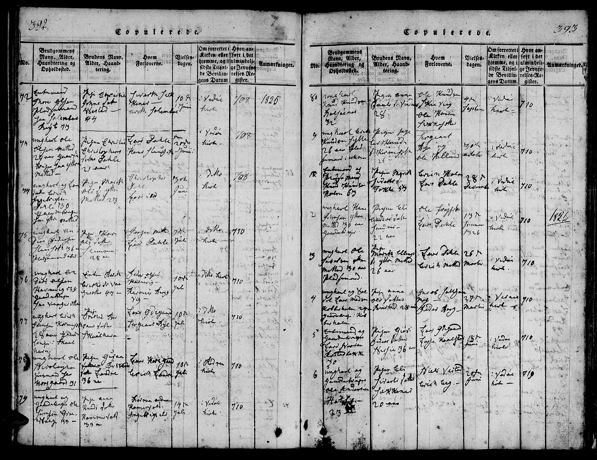 Ministerialprotokoller, klokkerbøker og fødselsregistre - Møre og Romsdal, AV/SAT-A-1454/547/L0602: Ministerialbok nr. 547A04, 1818-1845, s. 392-393