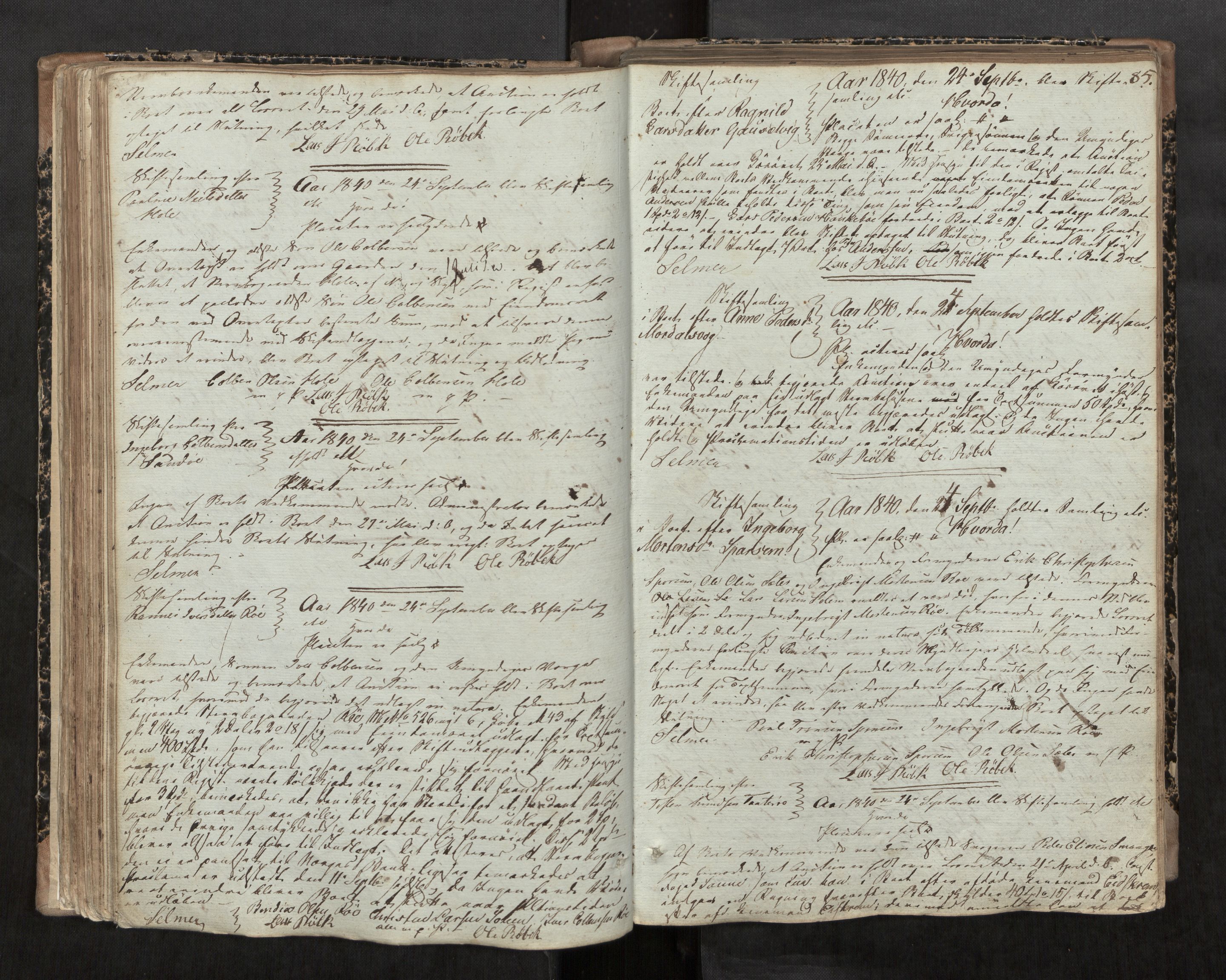 Romsdal sorenskriveri, AV/SAT-A-4149/1/3/3B/L0003: Skiftebehandlingsprotokoll, 1838-1846, s. 85