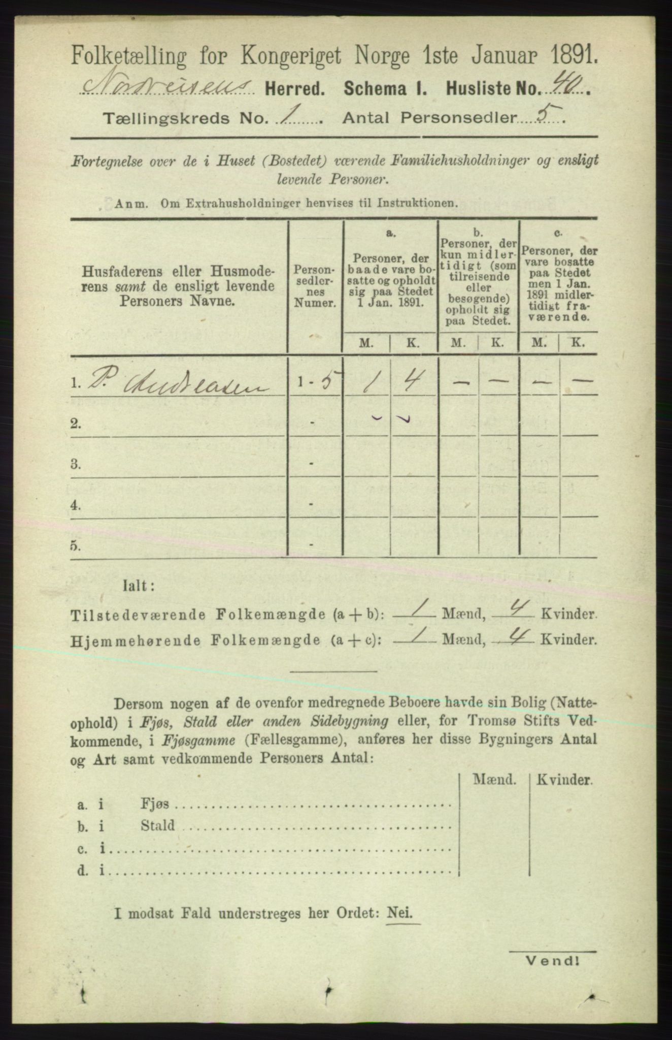 RA, Folketelling 1891 for 1942 Nordreisa herred, 1891, s. 53