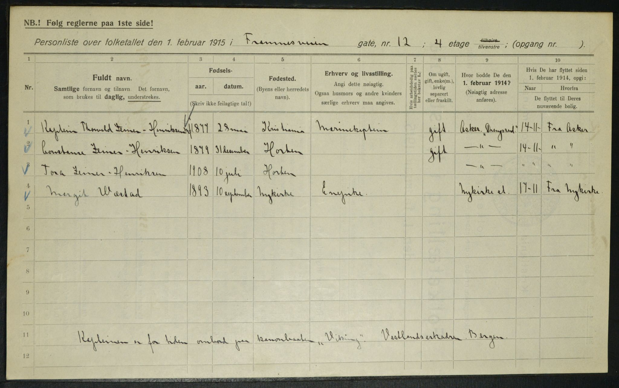 OBA, Kommunal folketelling 1.2.1915 for Kristiania, 1915, s. 25019