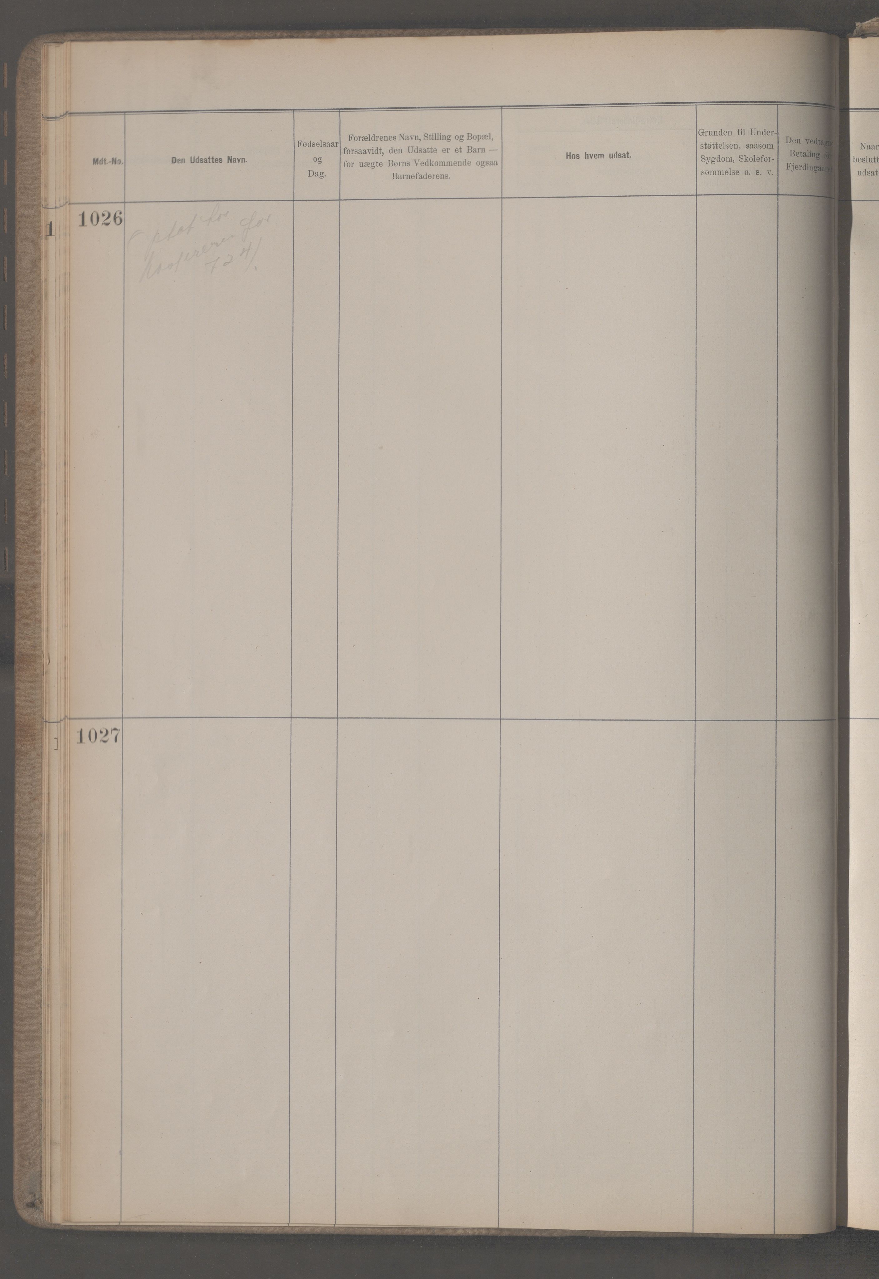 Fattigvesenet, OBA/A-20045/H/Hb/L0012: Manntallsprotokoll for sinnssyke. Mnr. 100-1025, 1905, s. 13a