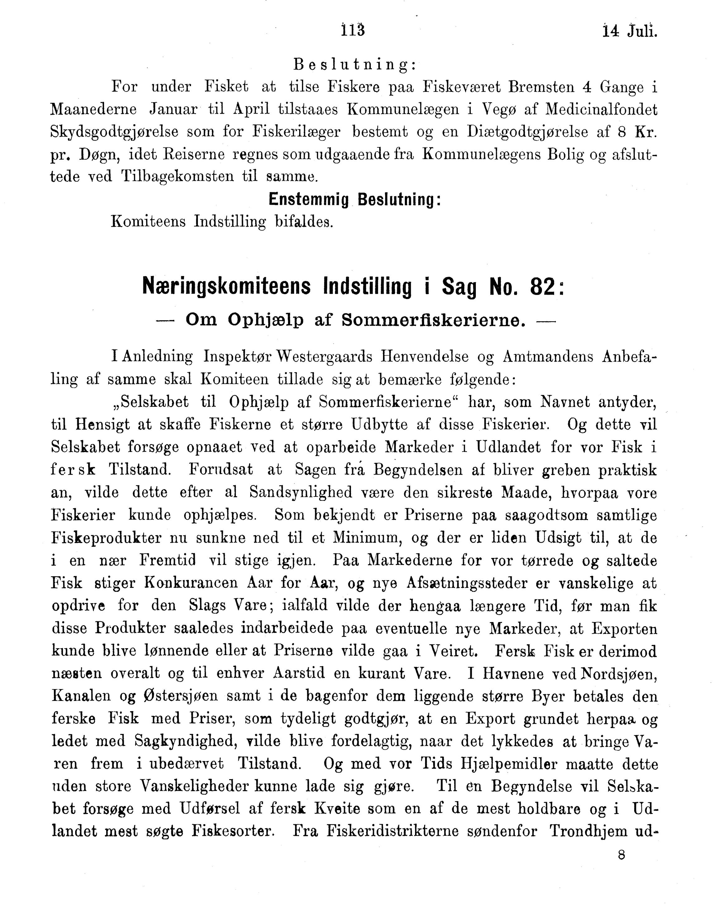 Nordland Fylkeskommune. Fylkestinget, AIN/NFK-17/176/A/Ac/L0015: Fylkestingsforhandlinger 1886-1890, 1886-1890
