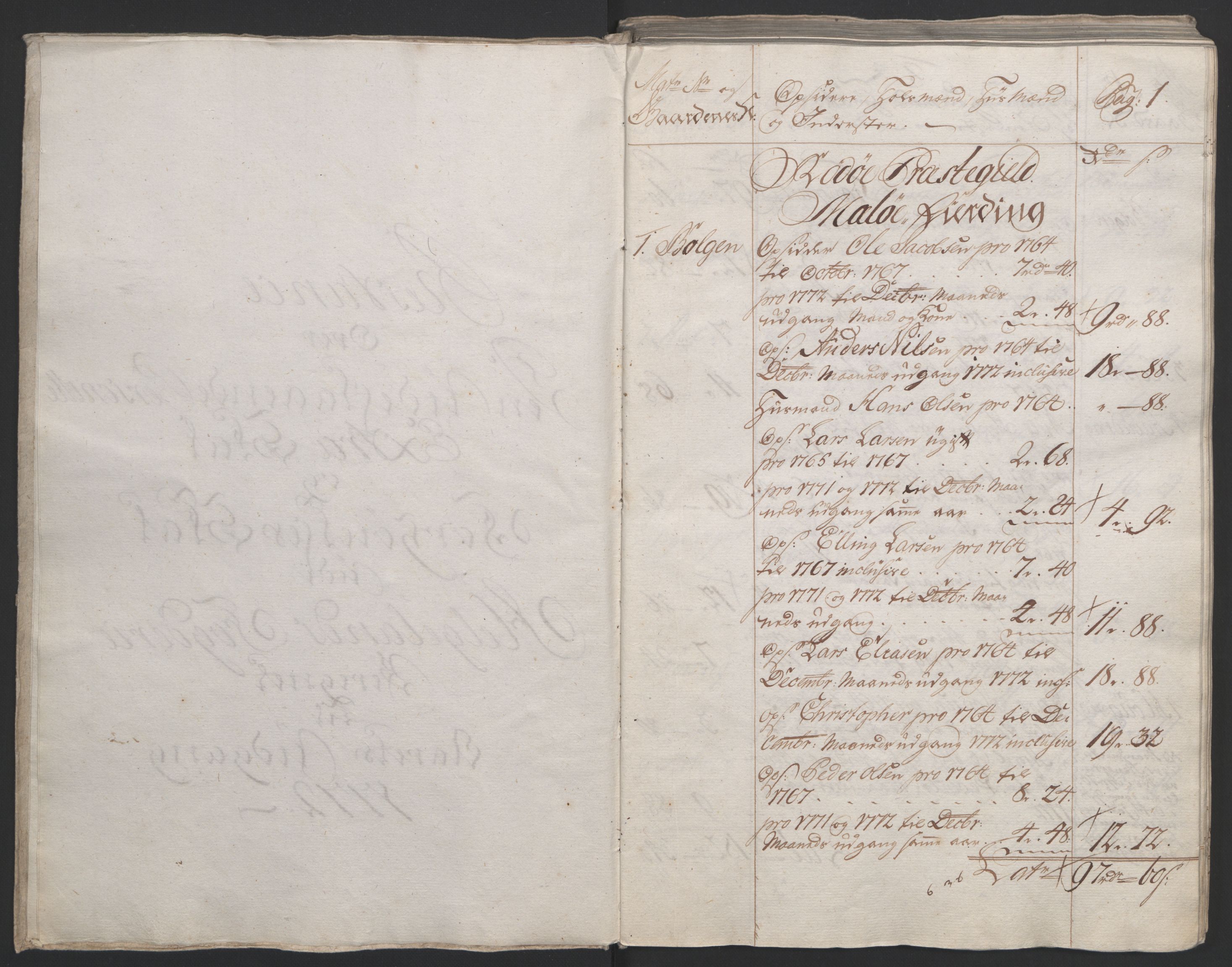 Rentekammeret inntil 1814, Reviderte regnskaper, Fogderegnskap, RA/EA-4092/R65/L4573: Ekstraskatten Helgeland, 1762-1772, s. 444