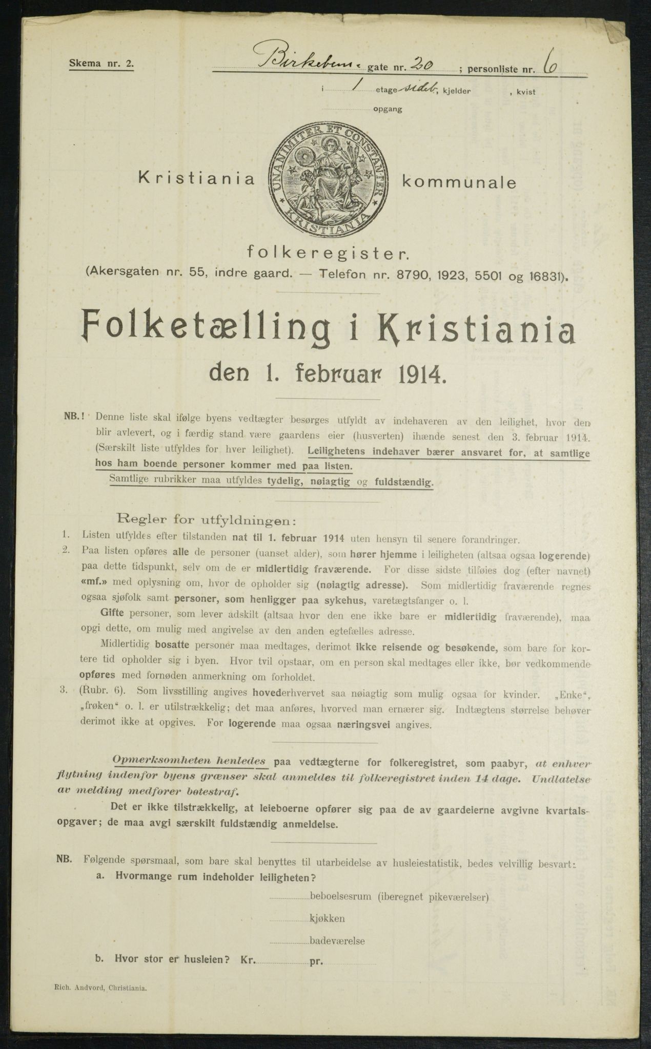 OBA, Kommunal folketelling 1.2.1914 for Kristiania, 1914, s. 5009