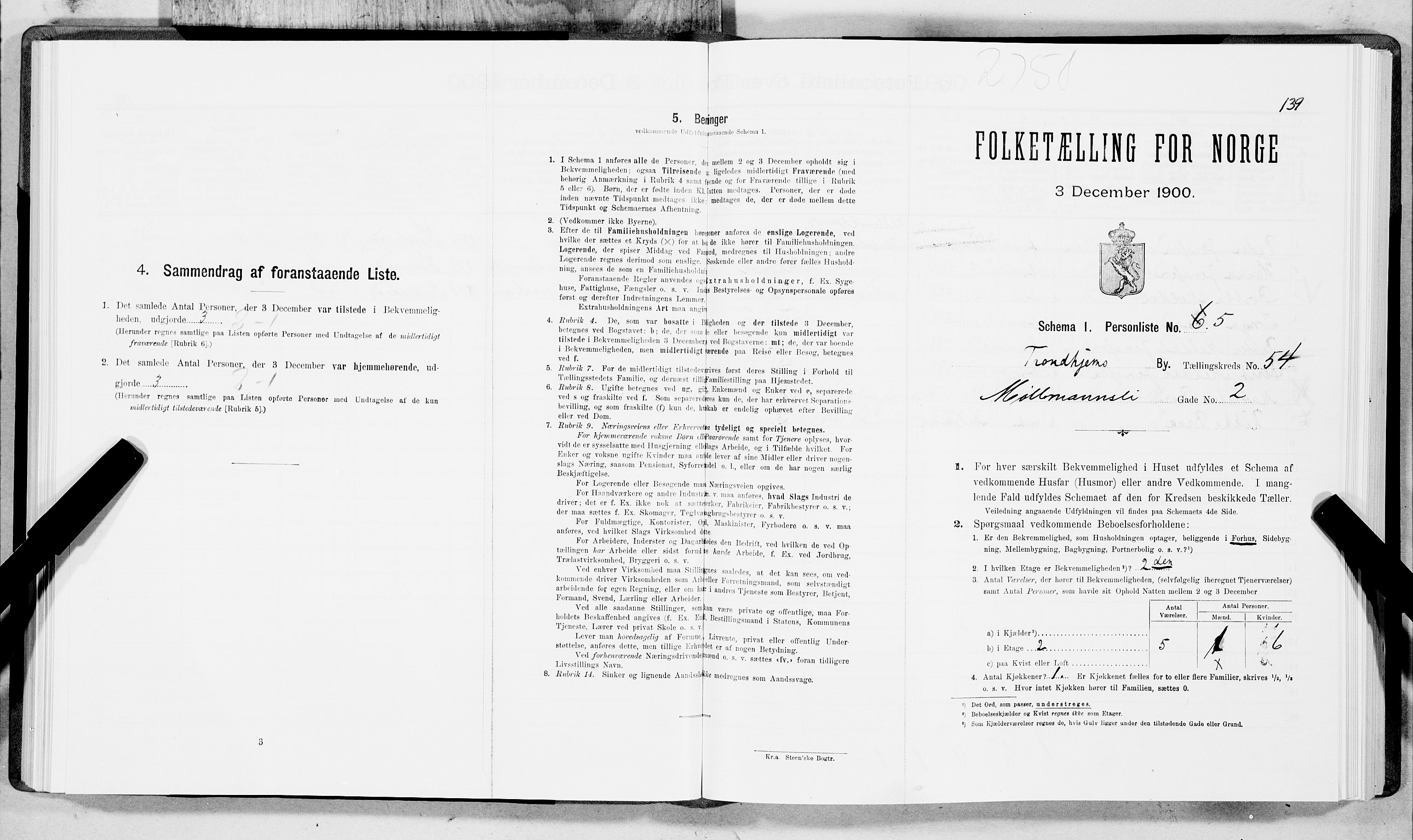 SAT, Folketelling 1900 for 1601 Trondheim kjøpstad, 1900, s. 9206