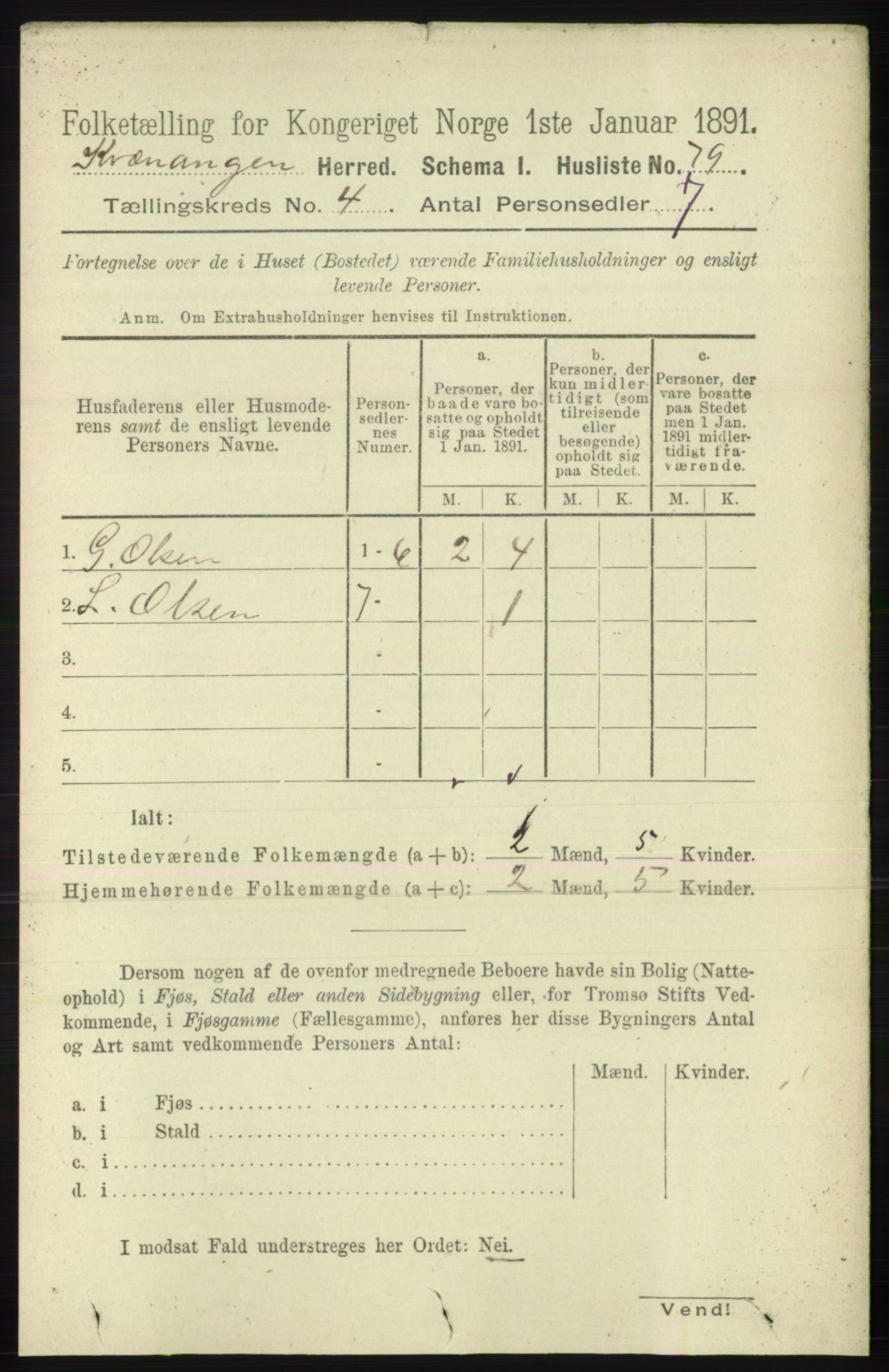 RA, Folketelling 1891 for 1943 Kvænangen herred, 1891, s. 1532