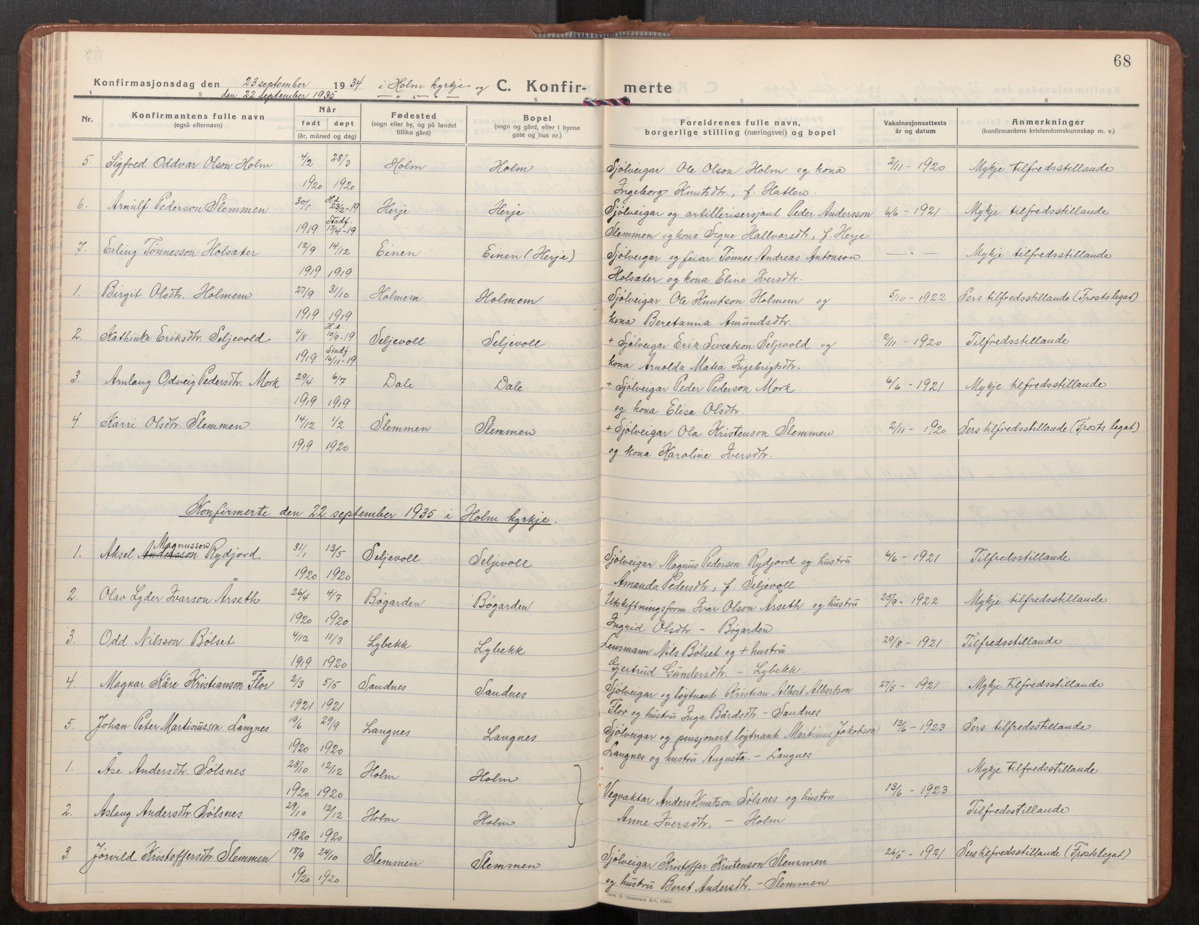 Ministerialprotokoller, klokkerbøker og fødselsregistre - Møre og Romsdal, SAT/A-1454/549/L0616: Klokkerbok nr. 549C02, 1932-1961, s. 68