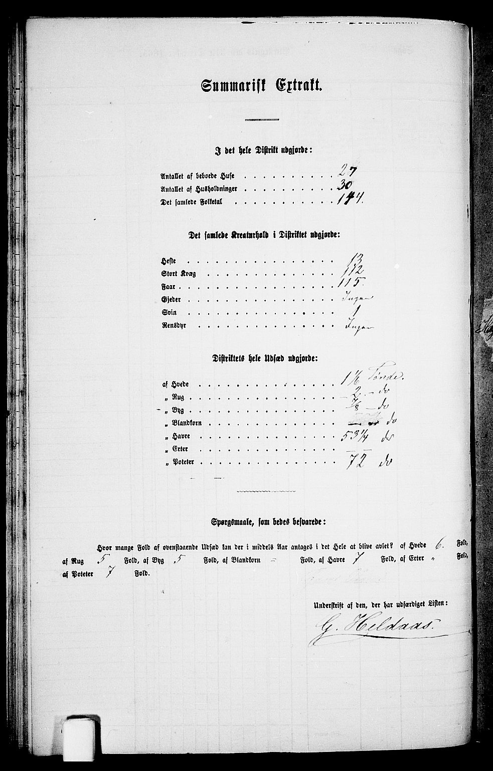 RA, Folketelling 1865 for 1028P Nord-Audnedal prestegjeld, 1865, s. 27