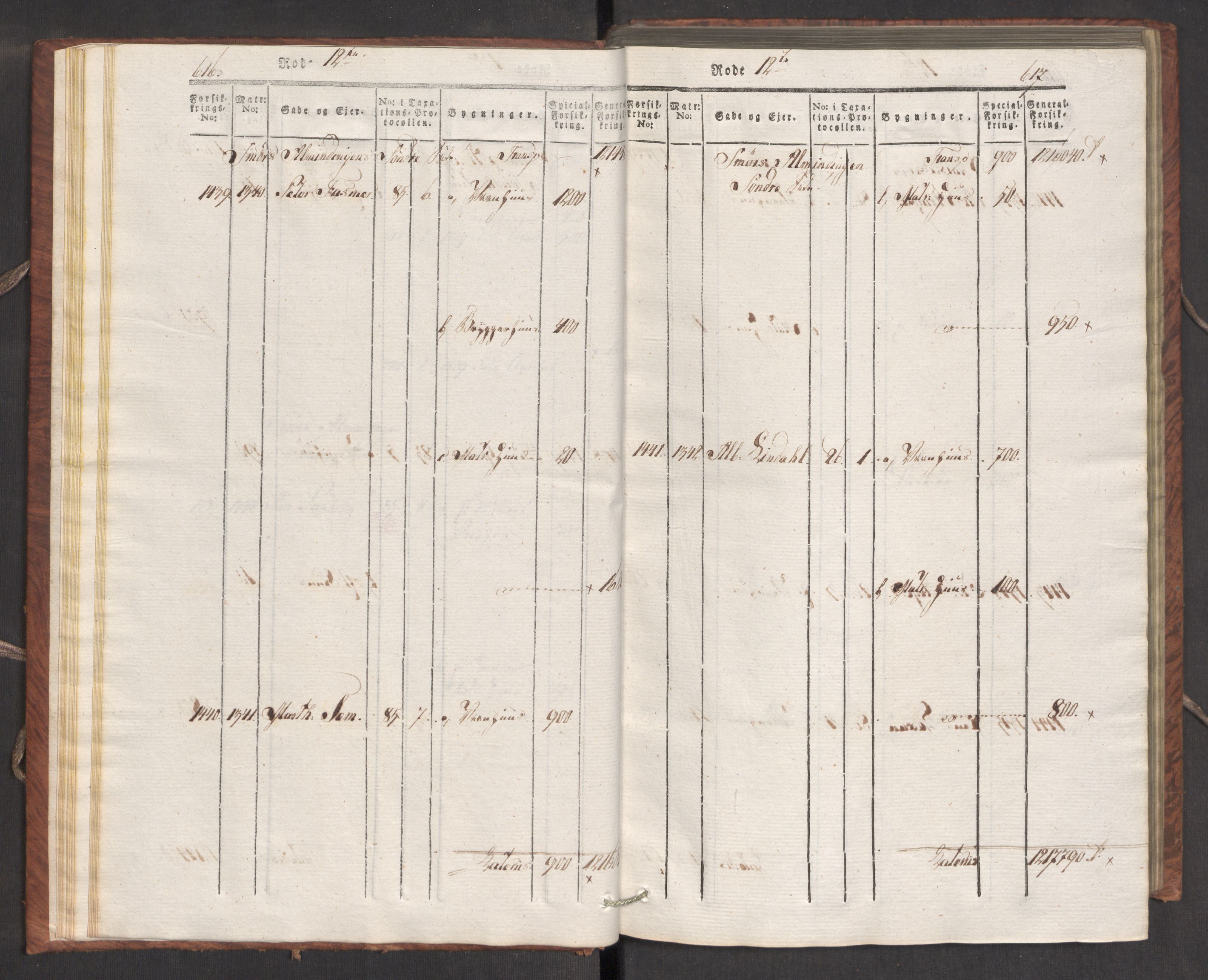 Kommersekollegiet, Brannforsikringskontoret 1767-1814, AV/RA-EA-5458/F/Fa/L0007/0002: Bergen / Branntakstprotokoll, 1807-1817, s. 616-617