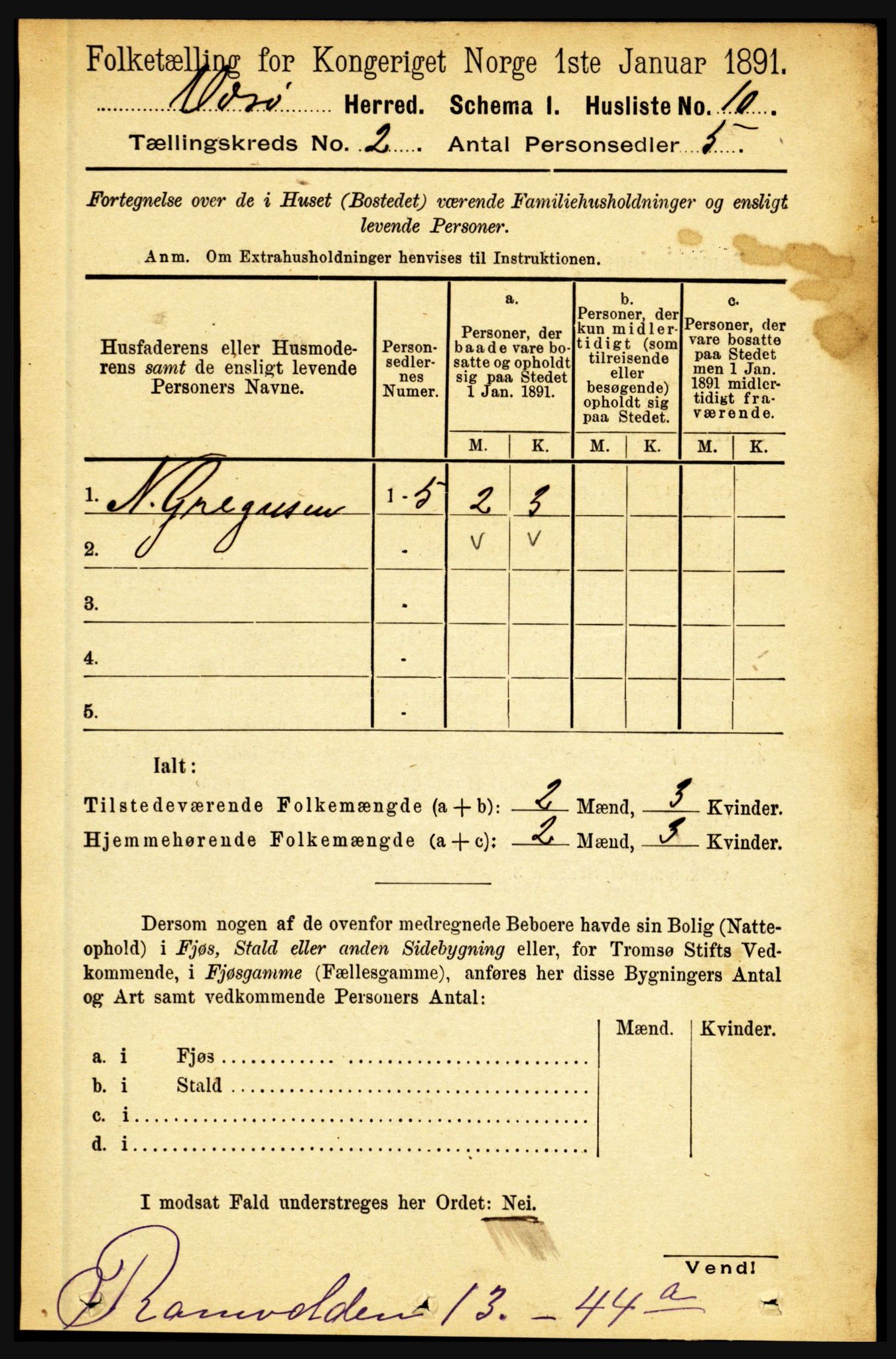 RA, Folketelling 1891 for 1857 Værøy herred, 1891, s. 269