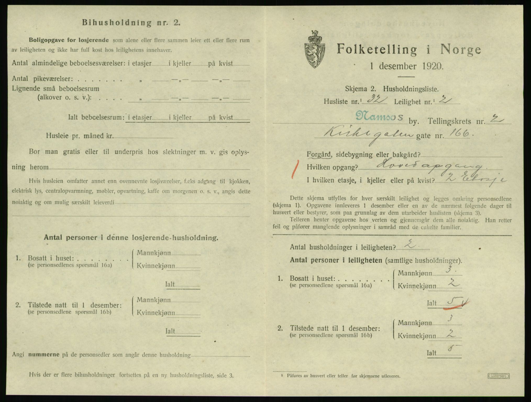 SAT, Folketelling 1920 for 1703 Namsos ladested, 1920, s. 1077