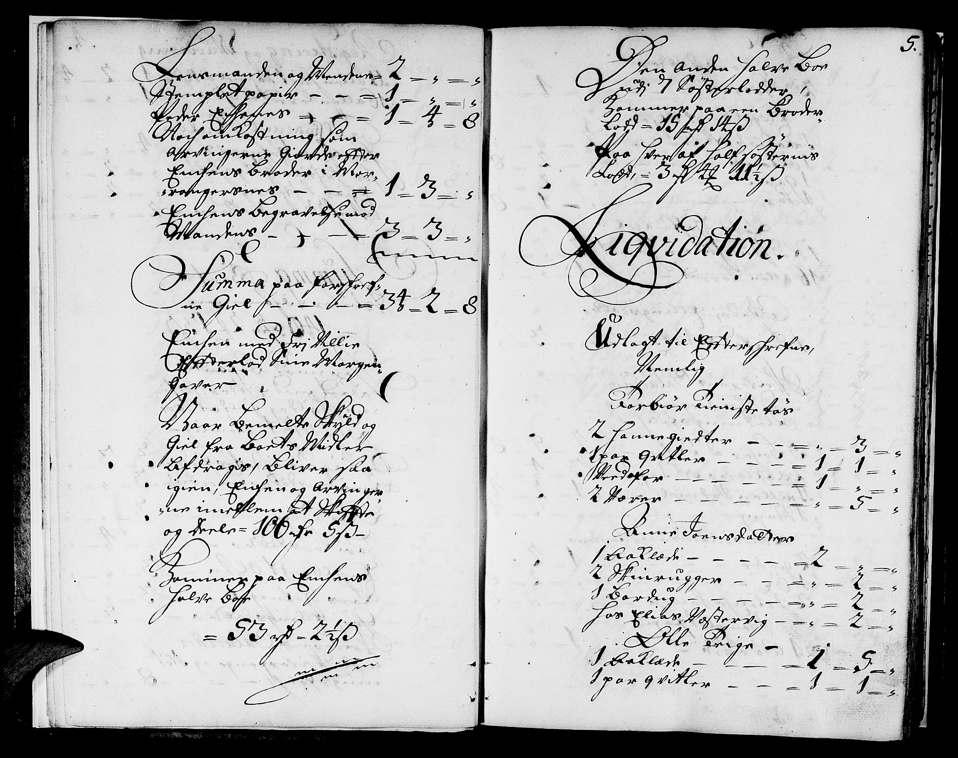 Hardanger og Voss sorenskriveri, SAB/A-2501/4/4A/4Aa/L0002: Skifterettsprotokoll for Rosendals gods, 1720-1741, s. 4b-5a