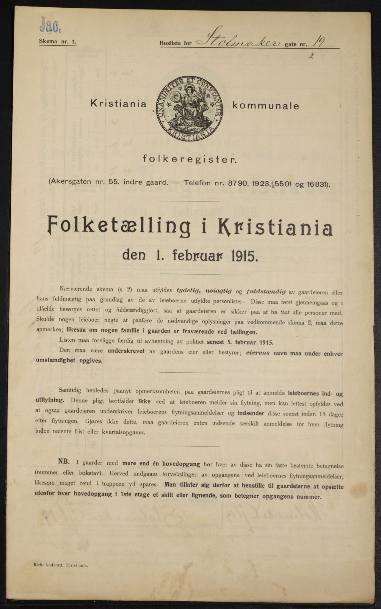 OBA, Kommunal folketelling 1.2.1915 for Kristiania, 1915, s. 102947