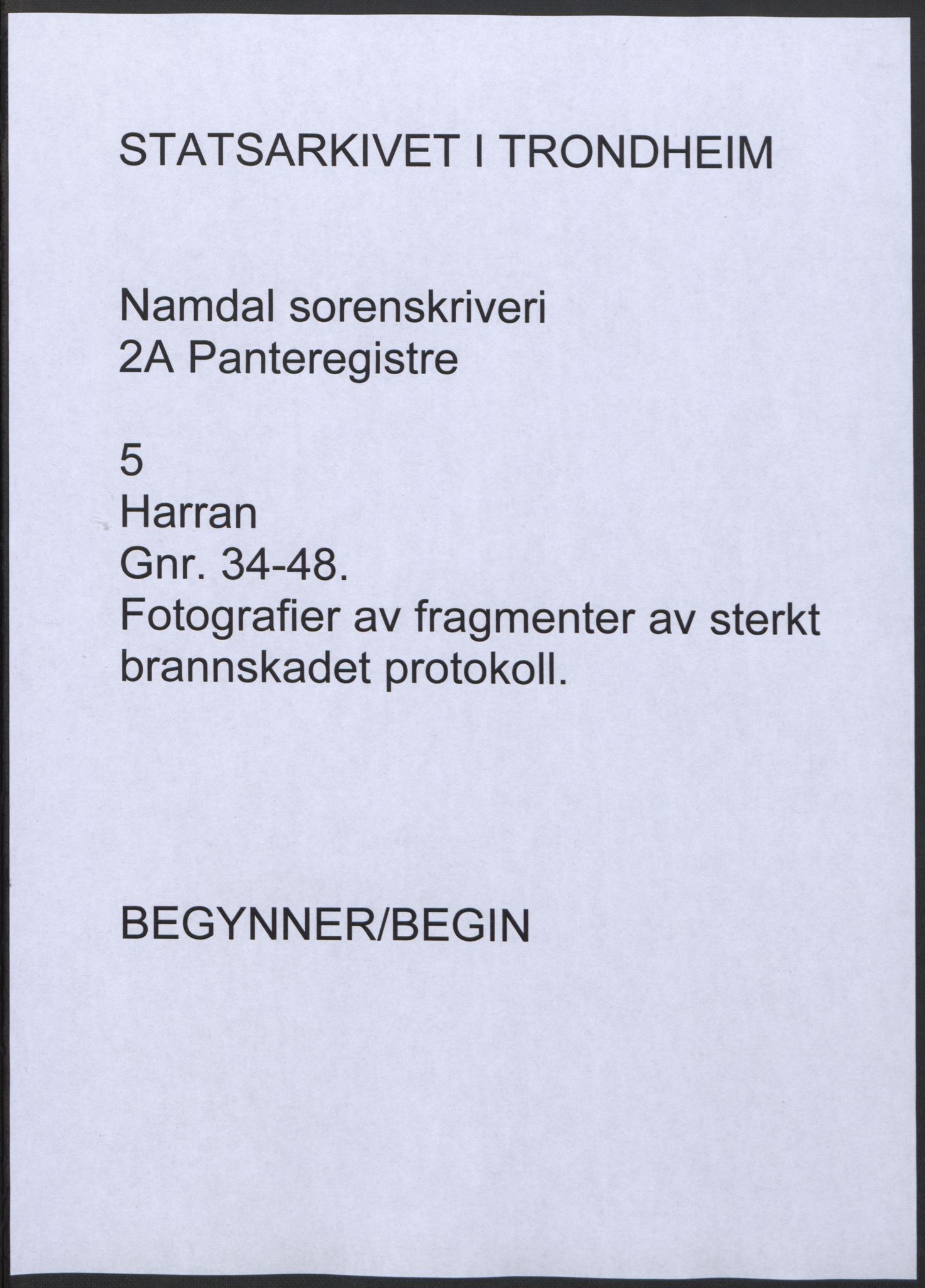 Namdal sorenskriveri, SAT/A-4133: Panteregister nr. 5