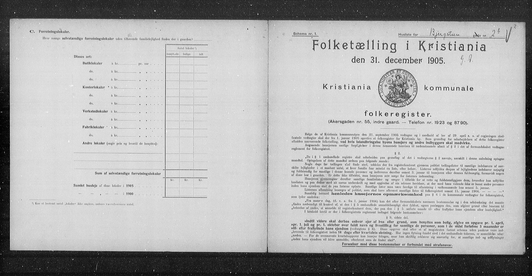 OBA, Kommunal folketelling 31.12.1905 for Kristiania kjøpstad, 1905, s. 2638