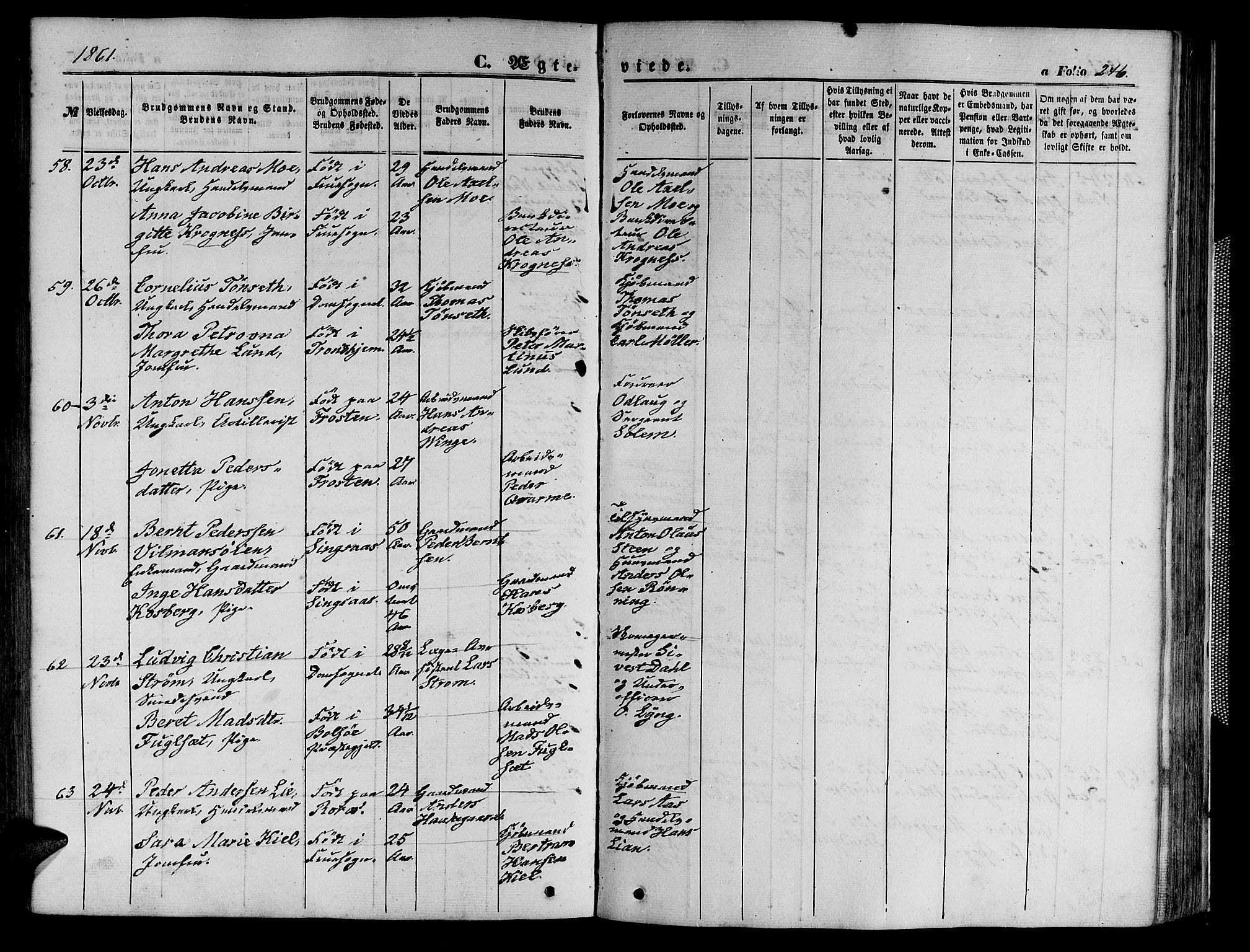 Ministerialprotokoller, klokkerbøker og fødselsregistre - Sør-Trøndelag, AV/SAT-A-1456/602/L0139: Klokkerbok nr. 602C07, 1859-1864, s. 246