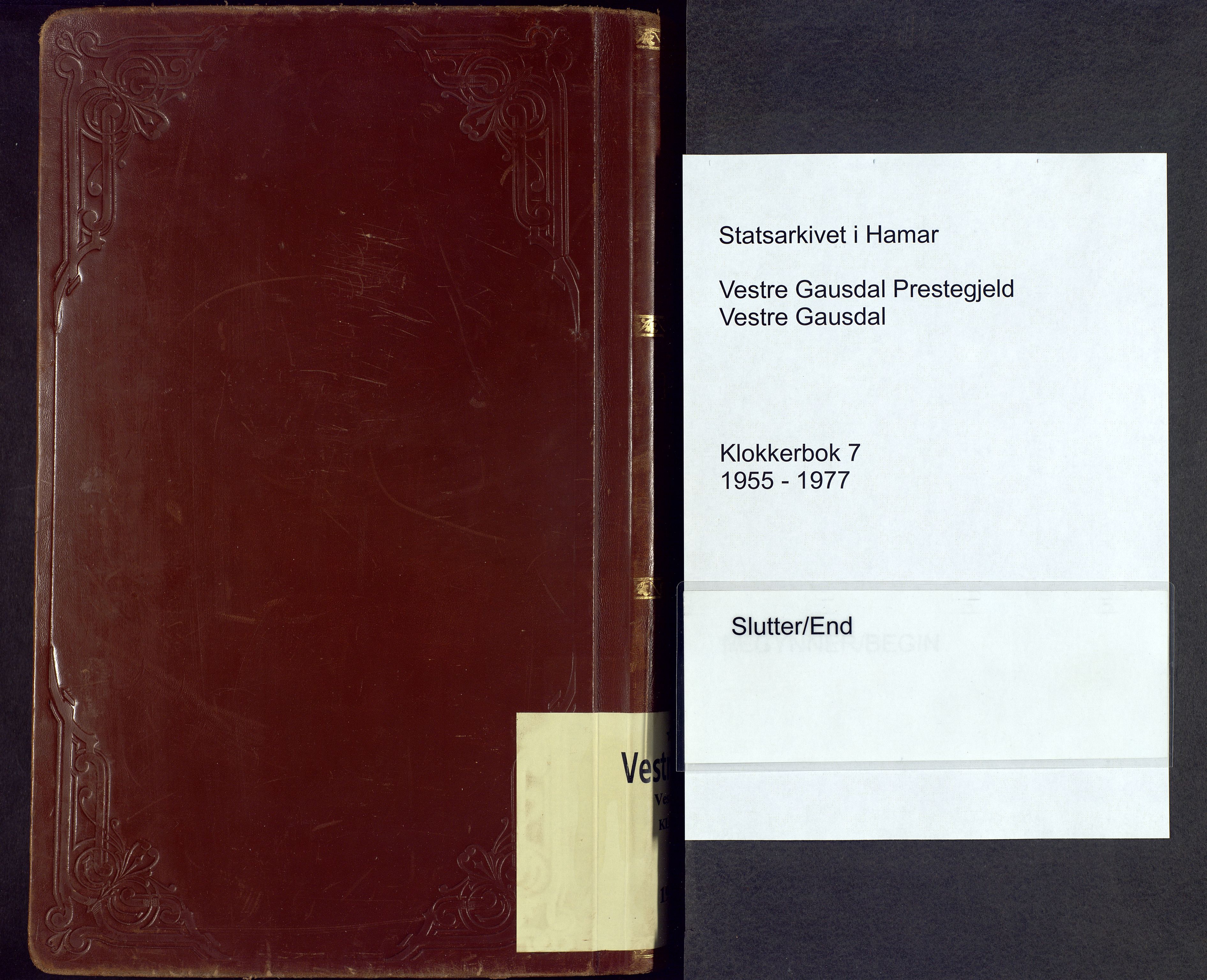 Vestre Gausdal prestekontor, AV/SAH-PREST-094/H/Ha/Hab/L0007: Klokkerbok nr. 7, 1955-1977