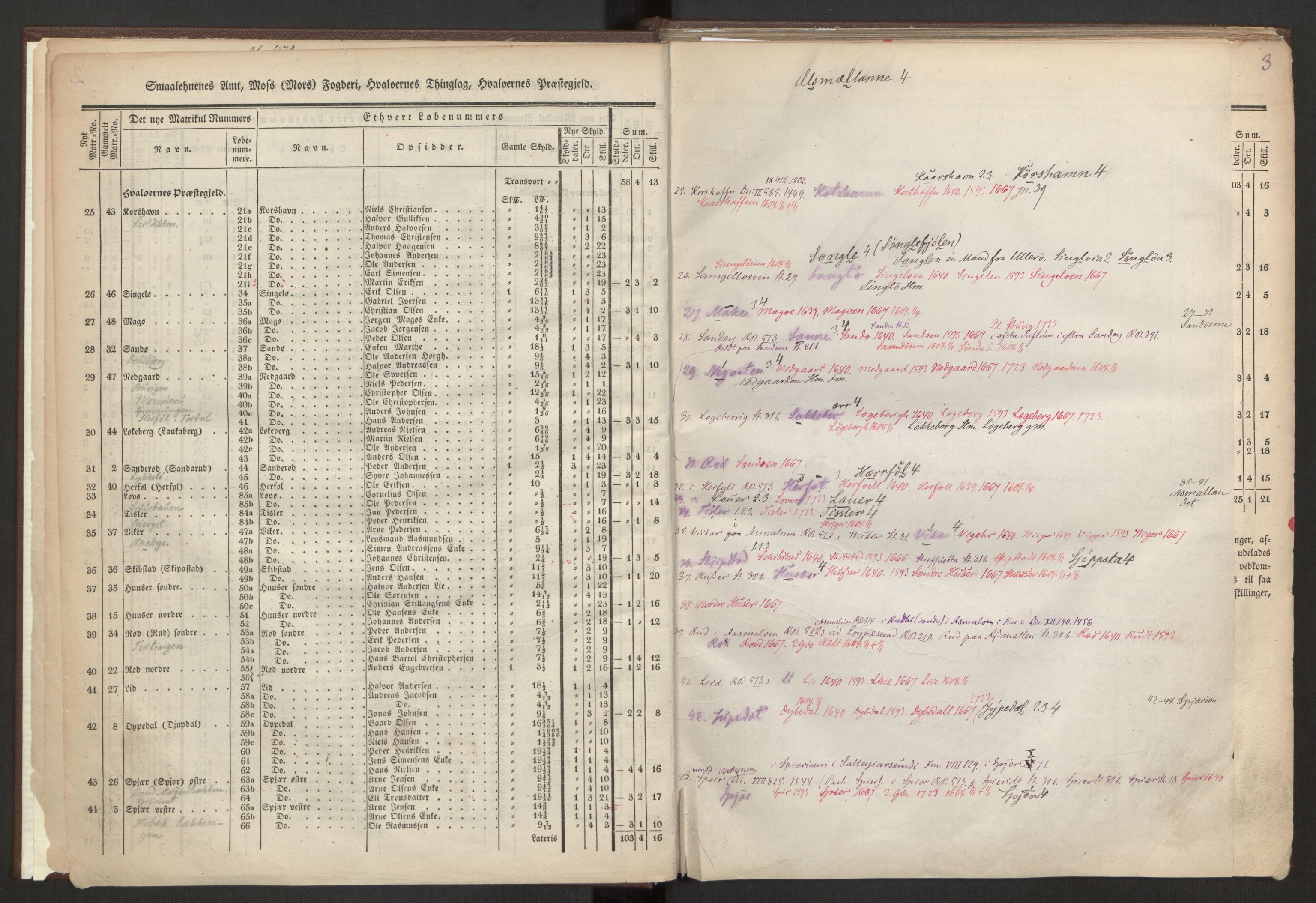 Rygh, RA/PA-0034/F/Fb/L0001: Matrikkelen for 1838 - Smaalenes amt (Østfold fylke), 1838, s. 3a