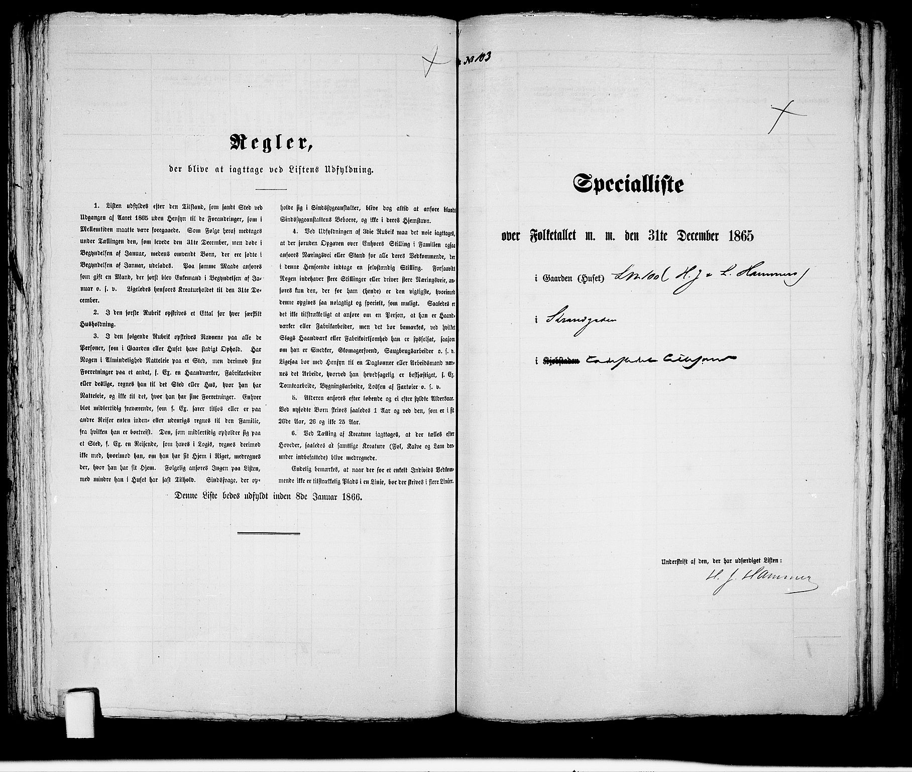 RA, Folketelling 1865 for 0905B Vestre Moland prestegjeld, Lillesand ladested, 1865, s. 215