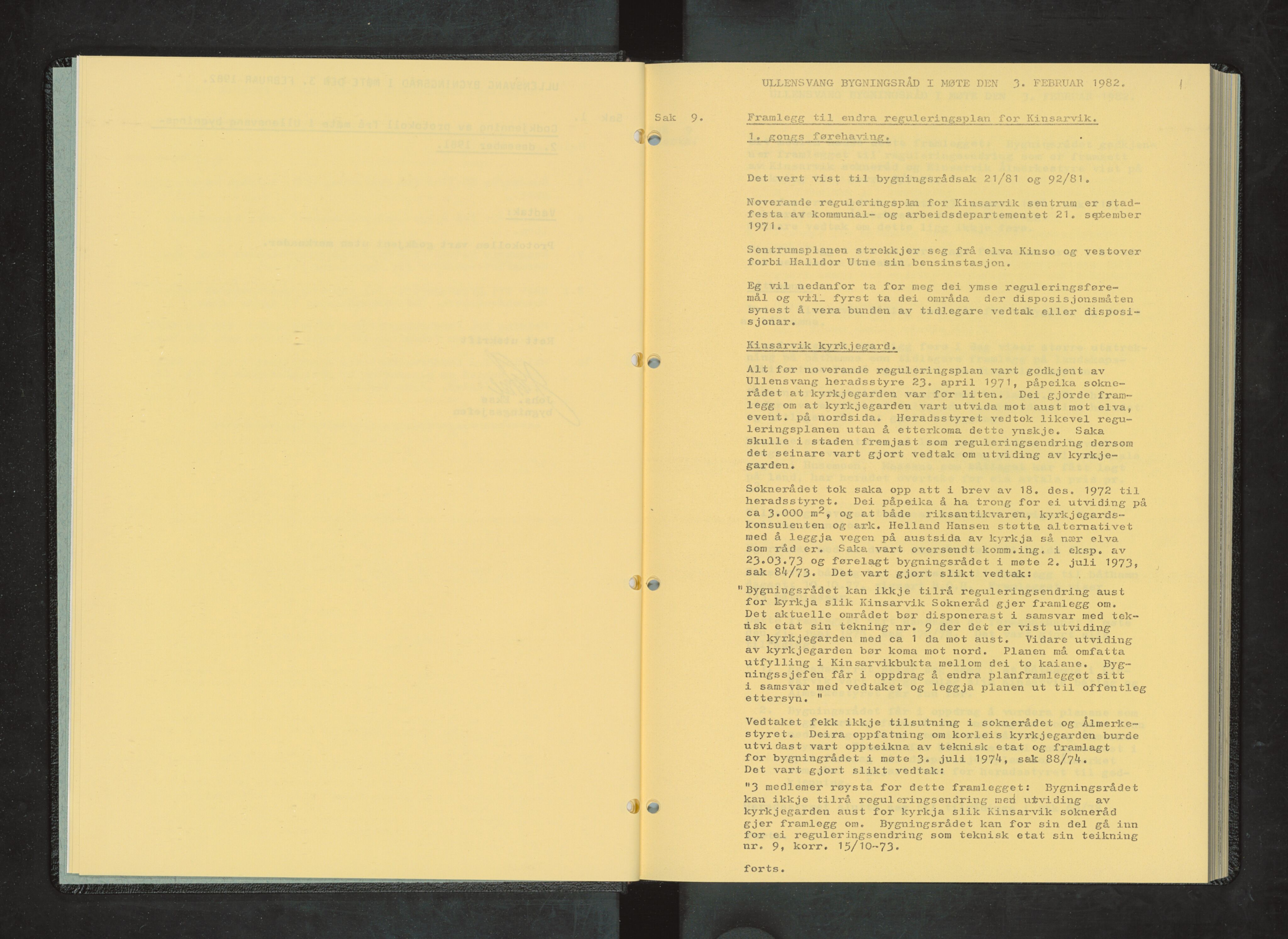 Ullensvang herad. Lofthus / Ullensvang bygningsråd , IKAH/1231b-511/A/Aa/L0012: Møtebok for Ullensvang bygningsråd, 1982