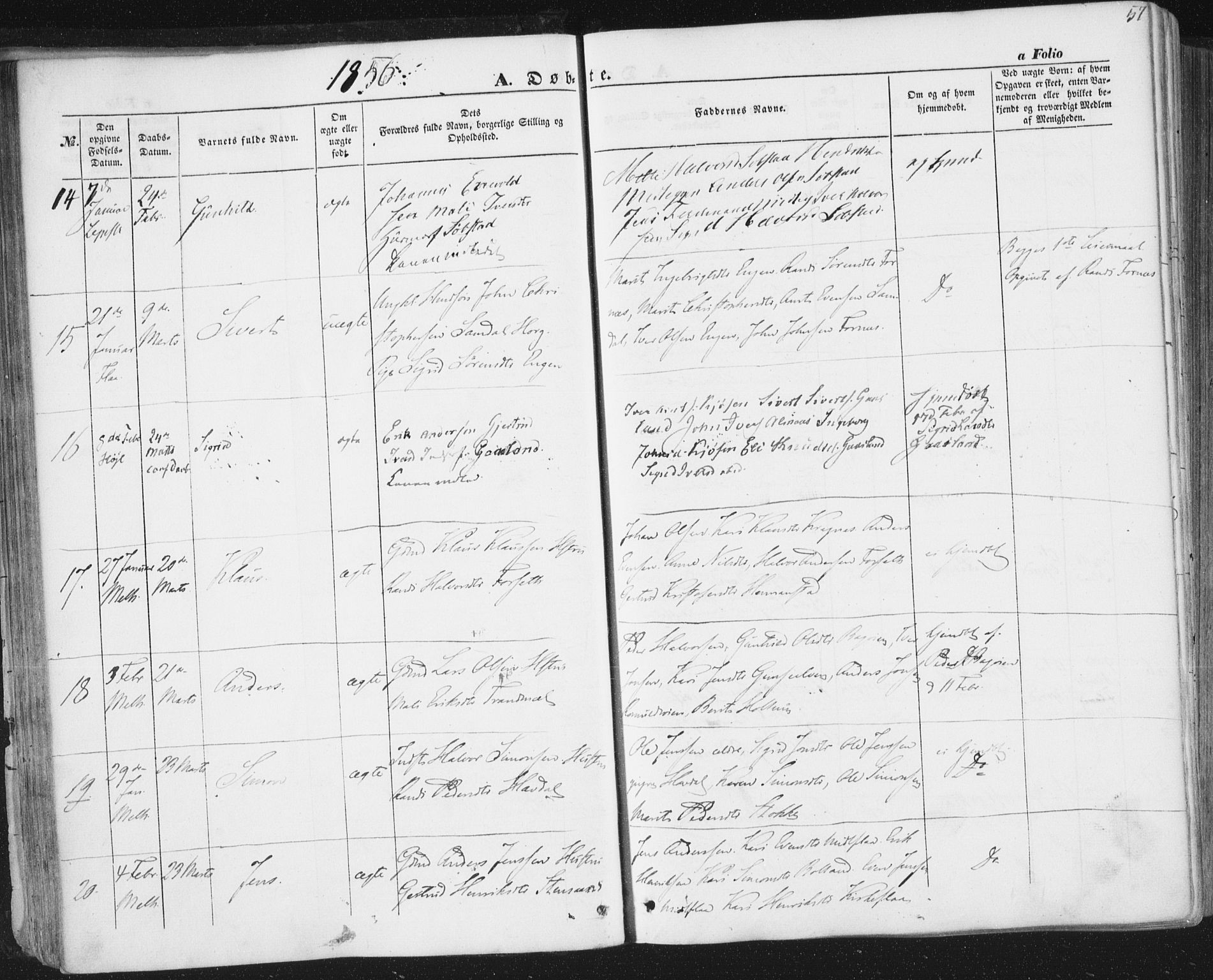 Ministerialprotokoller, klokkerbøker og fødselsregistre - Sør-Trøndelag, AV/SAT-A-1456/691/L1076: Ministerialbok nr. 691A08, 1852-1861, s. 57