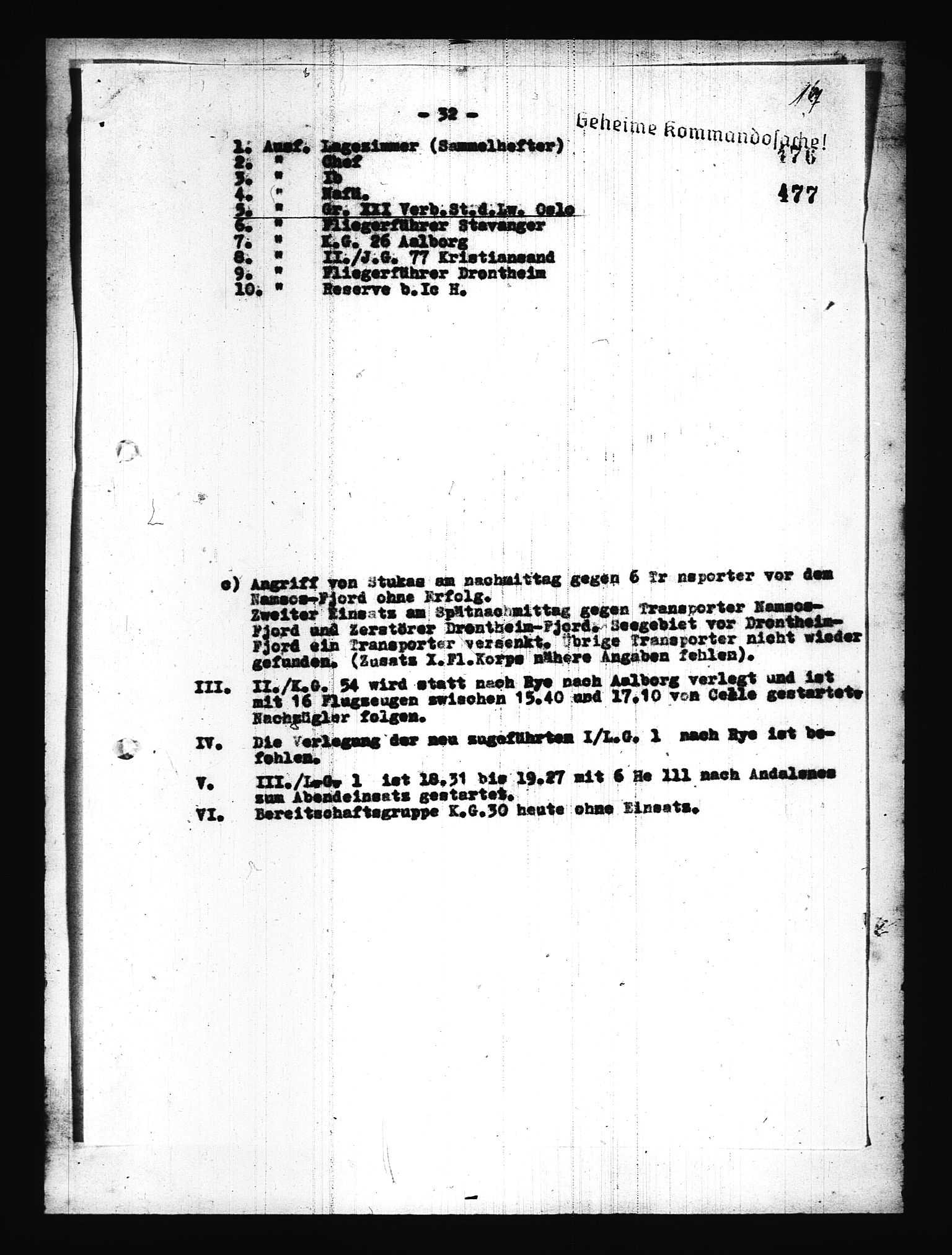 Documents Section, AV/RA-RAFA-2200/V/L0076: Amerikansk mikrofilm "Captured German Documents".
Box No. 715.  FKA jnr. 619/1954., 1940, s. 668