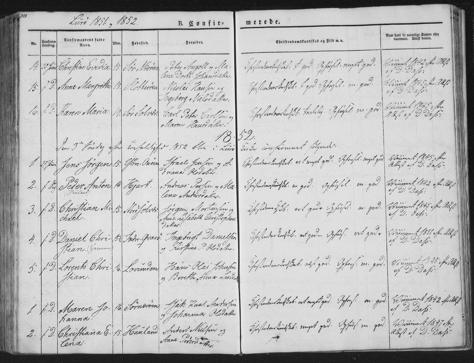 Ministerialprotokoller, klokkerbøker og fødselsregistre - Nordland, AV/SAT-A-1459/839/L0565: Ministerialbok nr. 839A02, 1825-1862, s. 328