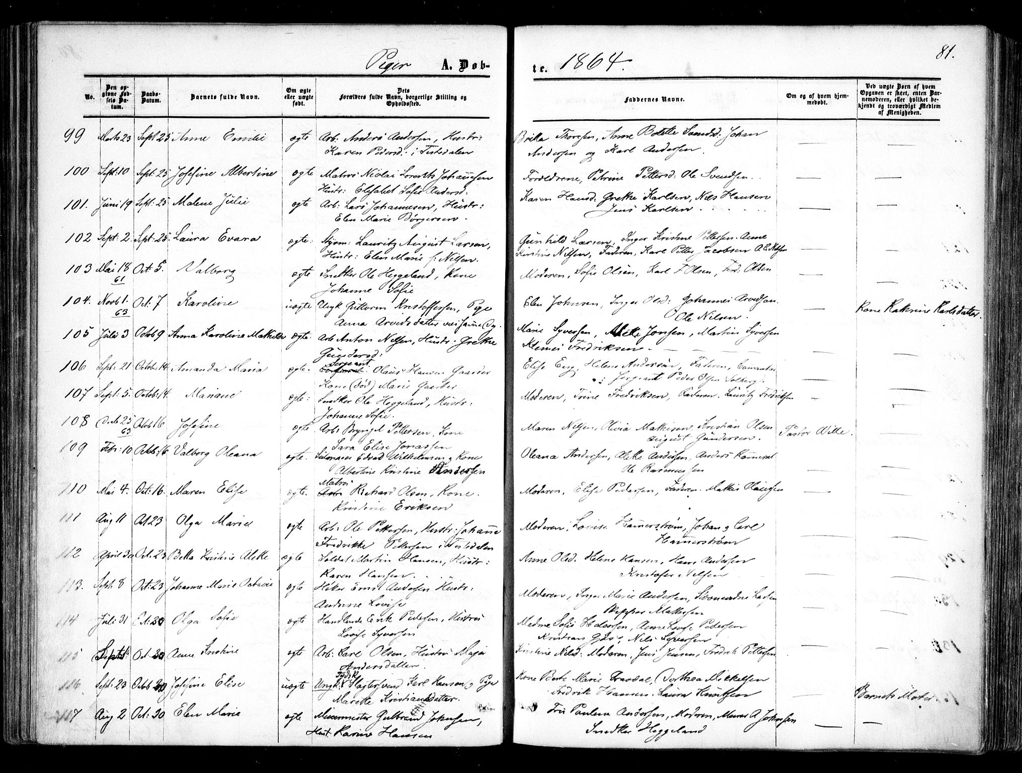 Halden prestekontor Kirkebøker, AV/SAO-A-10909/F/Fa/L0007: Ministerialbok nr. I 7, 1857-1865, s. 81