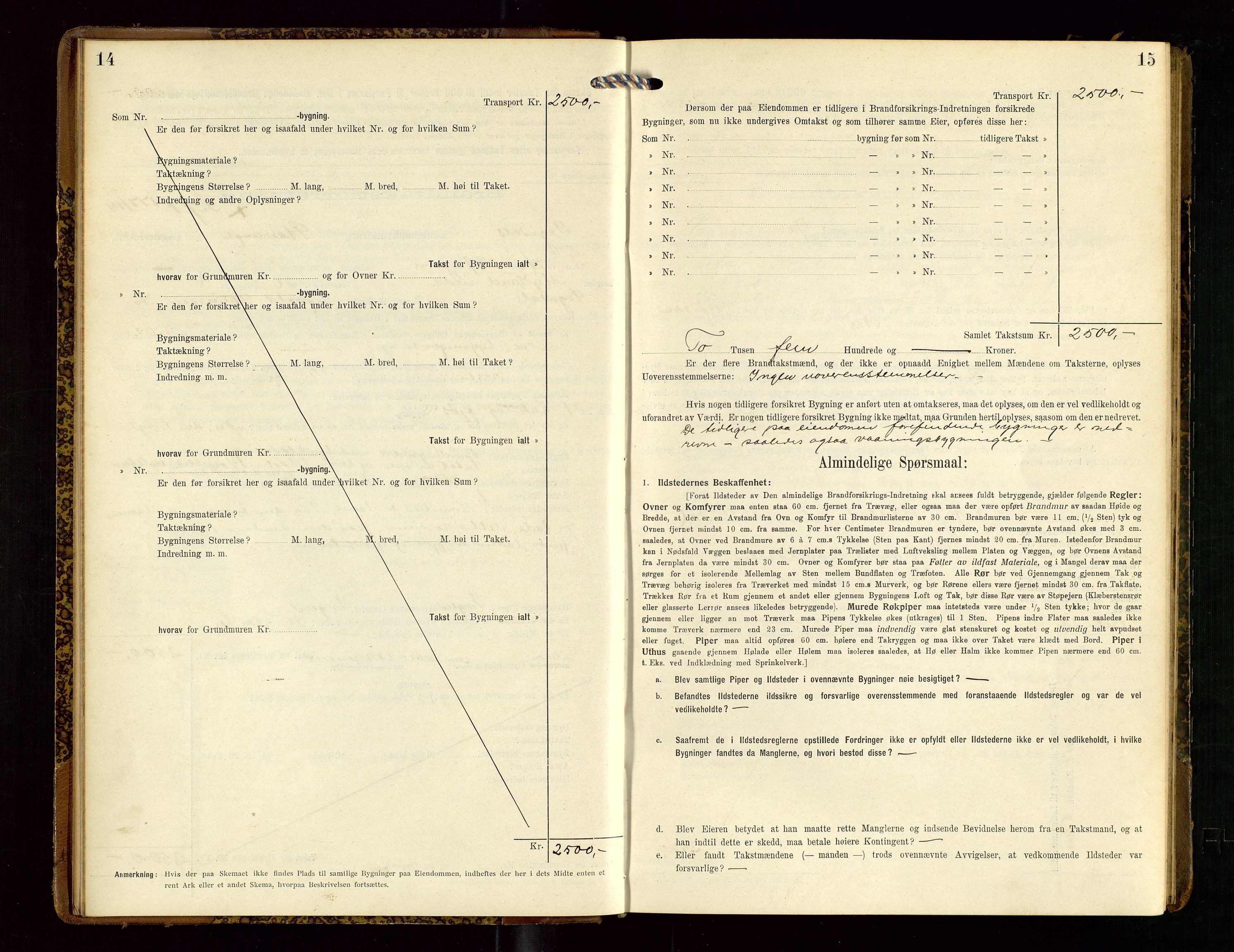 Sokndal lensmannskontor, AV/SAST-A-100417/Gob/L0003: "Brandtakst-Protokol", 1914-1917, s. 14-15