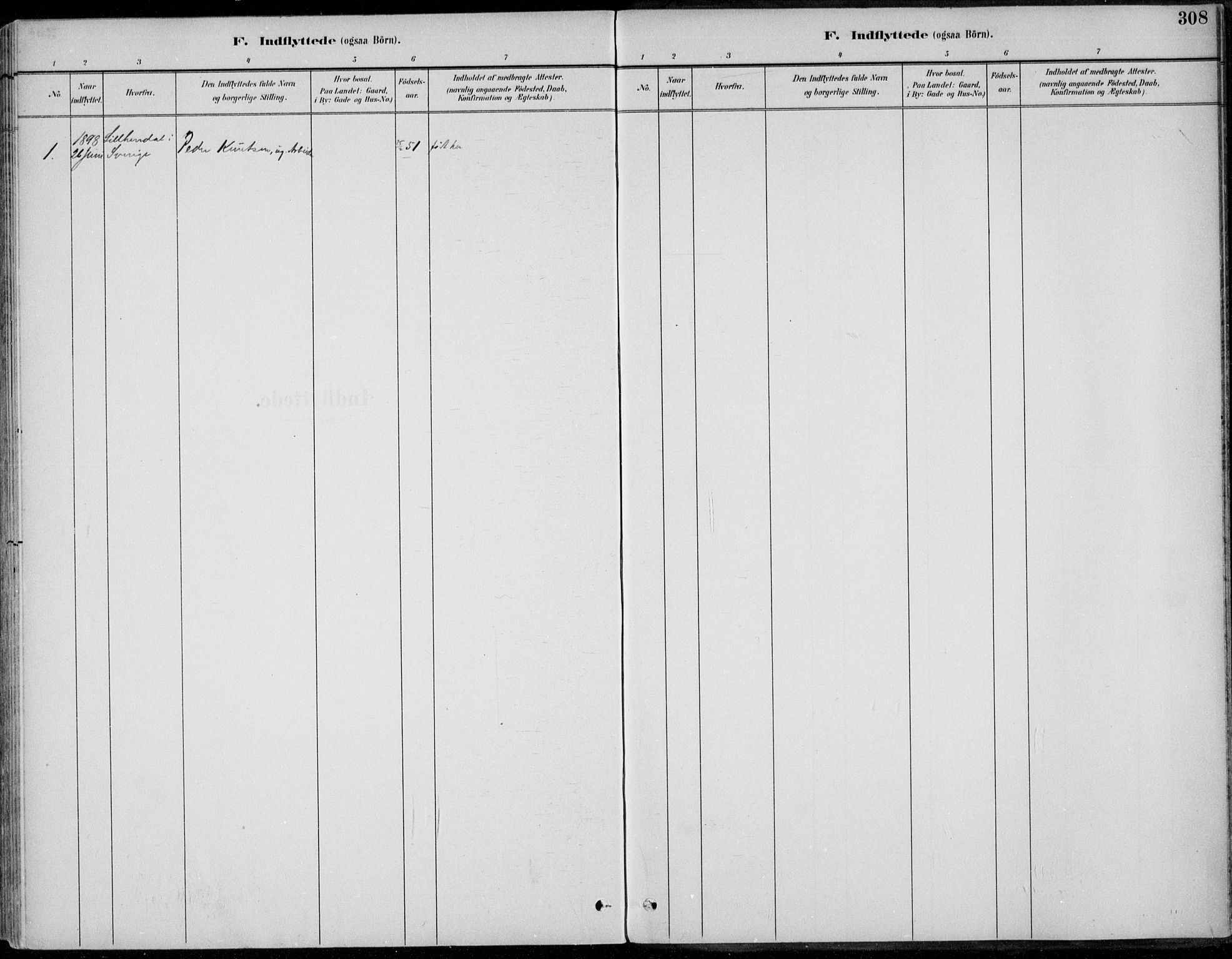 Alvdal prestekontor, SAH/PREST-060/H/Ha/Haa/L0003: Ministerialbok nr. 3, 1886-1912, s. 308