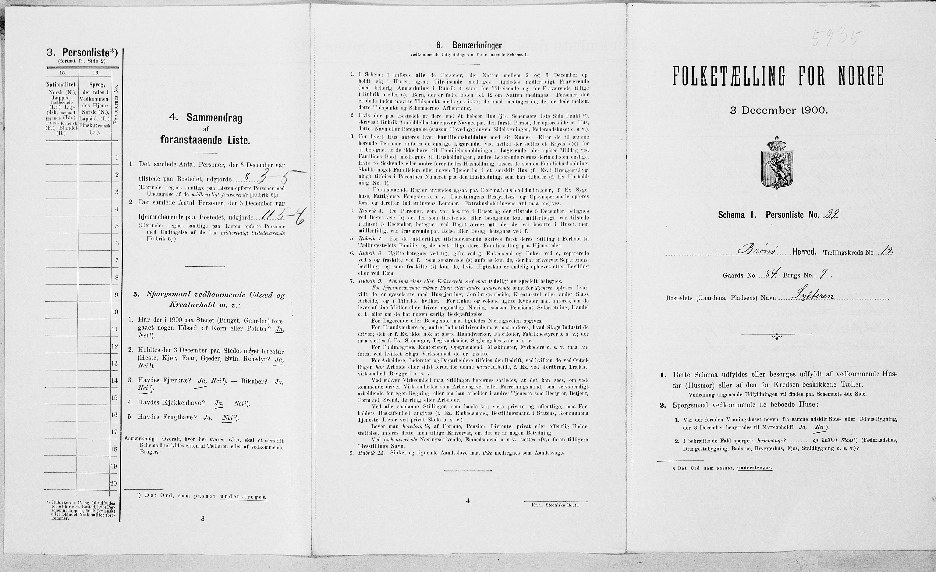 SAT, Folketelling 1900 for 1814 Brønnøy herred, 1900, s. 1529