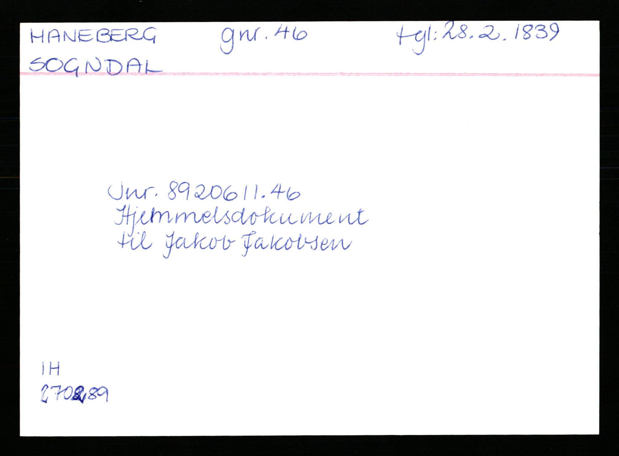Statsarkivet i Stavanger, AV/SAST-A-101971/03/Y/Yk/L0015: Registerkort sortert etter gårdsnavn: Haneberg - Haugland nedre, 1750-1930, s. 54