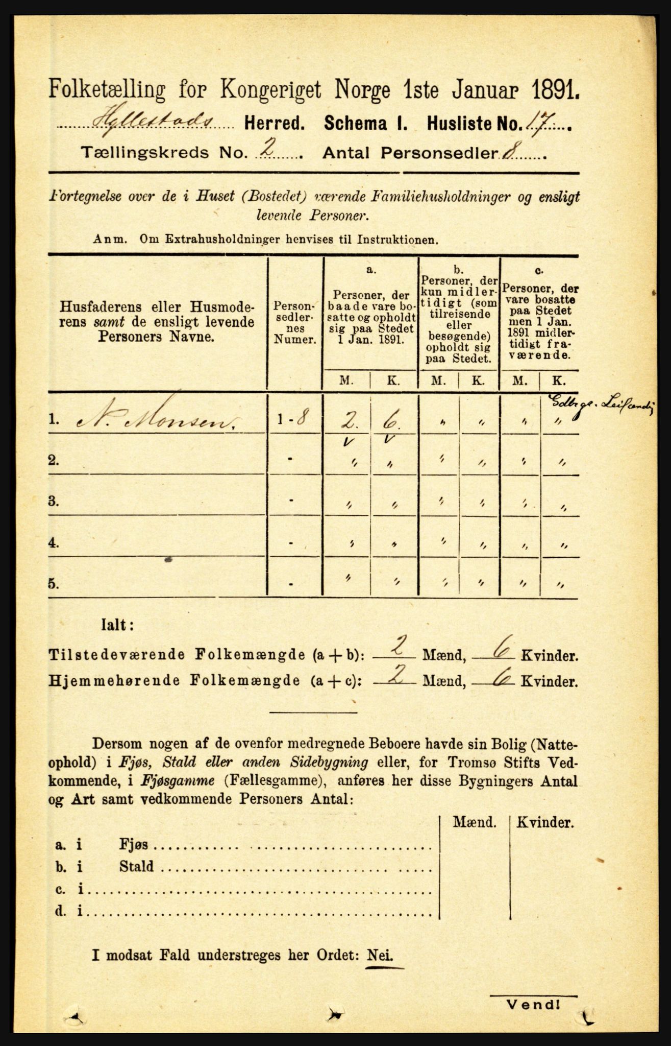 RA, Folketelling 1891 for 1413 Hyllestad herred, 1891, s. 137