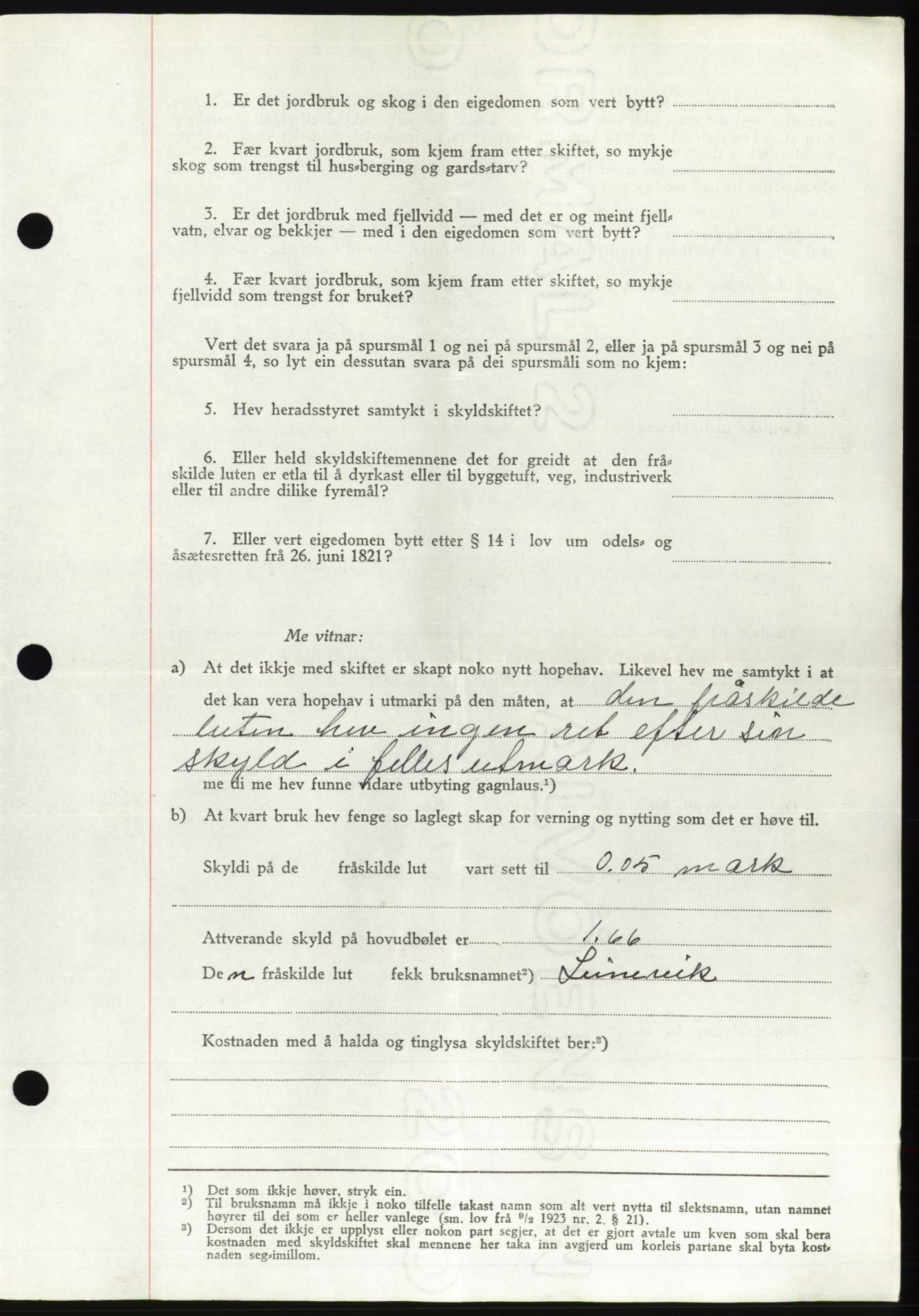 Søre Sunnmøre sorenskriveri, AV/SAT-A-4122/1/2/2C/L0078: Pantebok nr. 4A, 1946-1946, Dagboknr: 558/1946