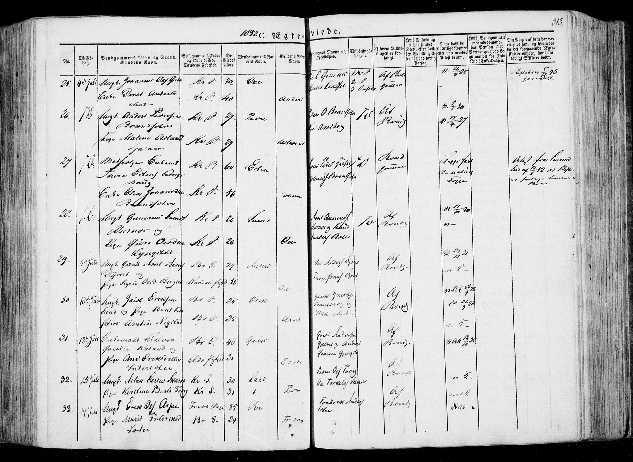 Ministerialprotokoller, klokkerbøker og fødselsregistre - Møre og Romsdal, AV/SAT-A-1454/568/L0803: Ministerialbok nr. 568A10, 1830-1853, s. 313