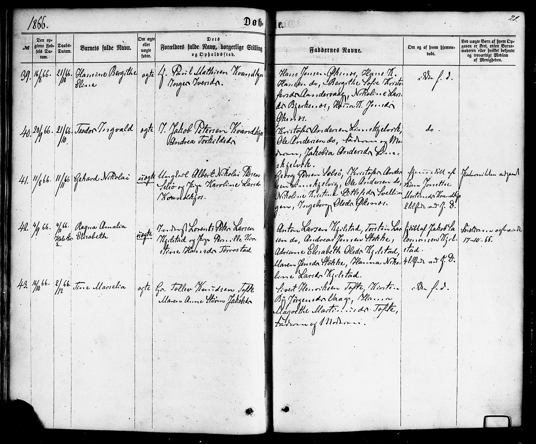 Ministerialprotokoller, klokkerbøker og fødselsregistre - Nordland, AV/SAT-A-1459/872/L1034: Ministerialbok nr. 872A09, 1864-1884, s. 21