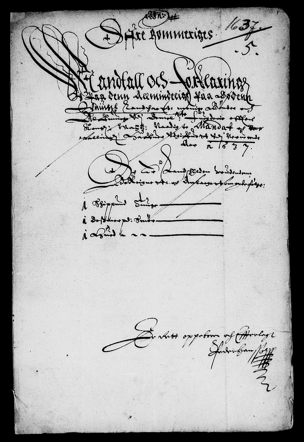Rentekammeret inntil 1814, Reviderte regnskaper, Lensregnskaper, AV/RA-EA-5023/R/Rb/Rba/L0134: Akershus len, 1637