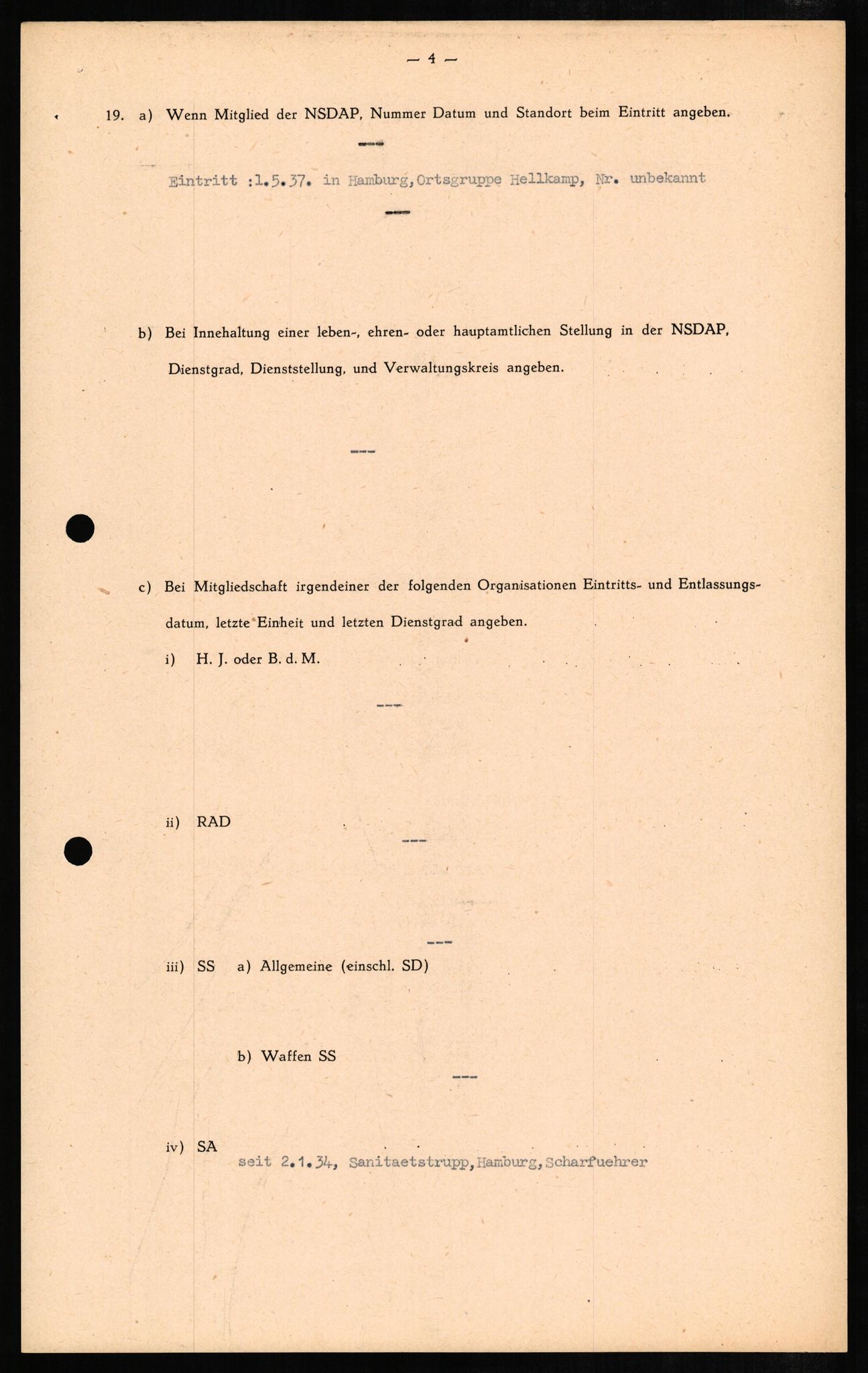 Forsvaret, Forsvarets overkommando II, AV/RA-RAFA-3915/D/Db/L0008: CI Questionaires. Tyske okkupasjonsstyrker i Norge. Tyskere., 1945-1946, s. 416
