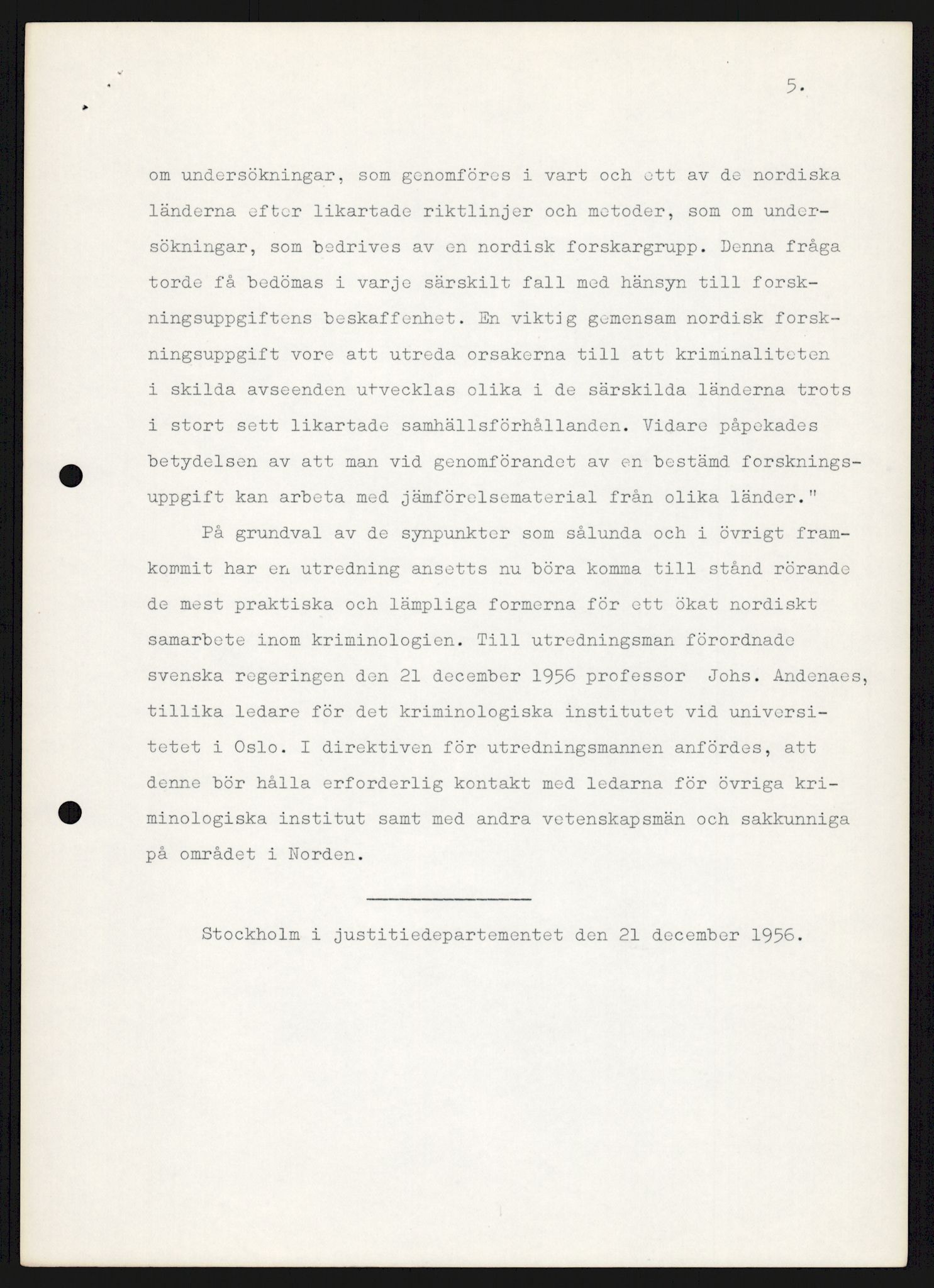 Justisdepartementet, Nordisk samarbeidsråd for kriminologi, RA/S-1164/D/Da/L0001: A Rådets virksomhet, 1961-1974, s. 63